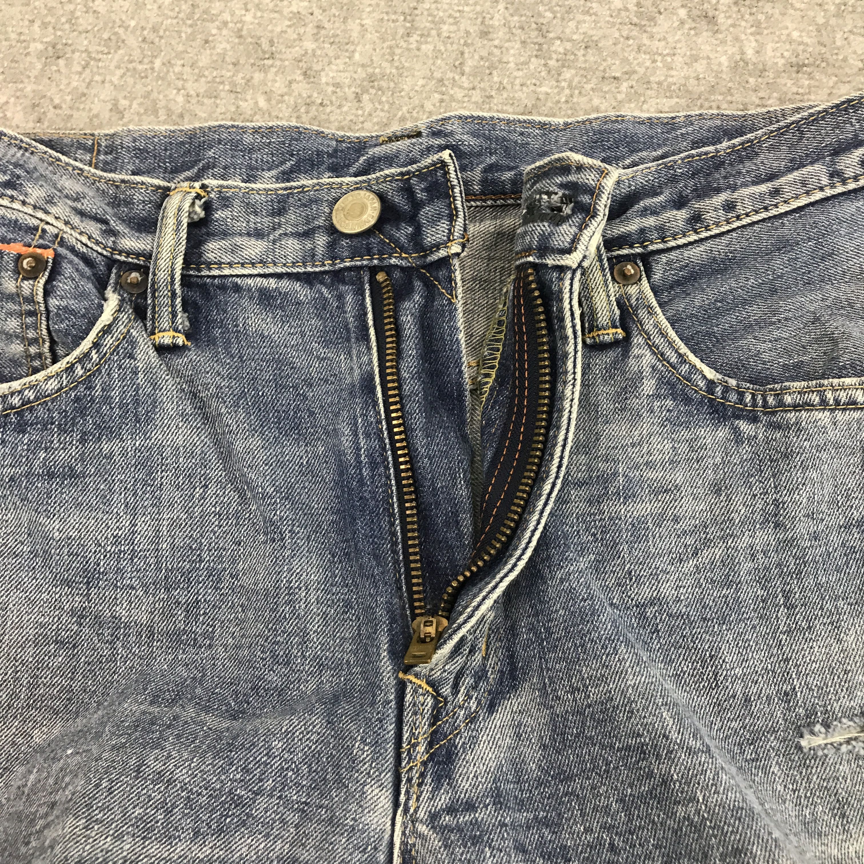 Edwin × Japanese Brand Denim Redline edwin Japan distressed style jean Pants Size US 33 - 12 Thumbnail
