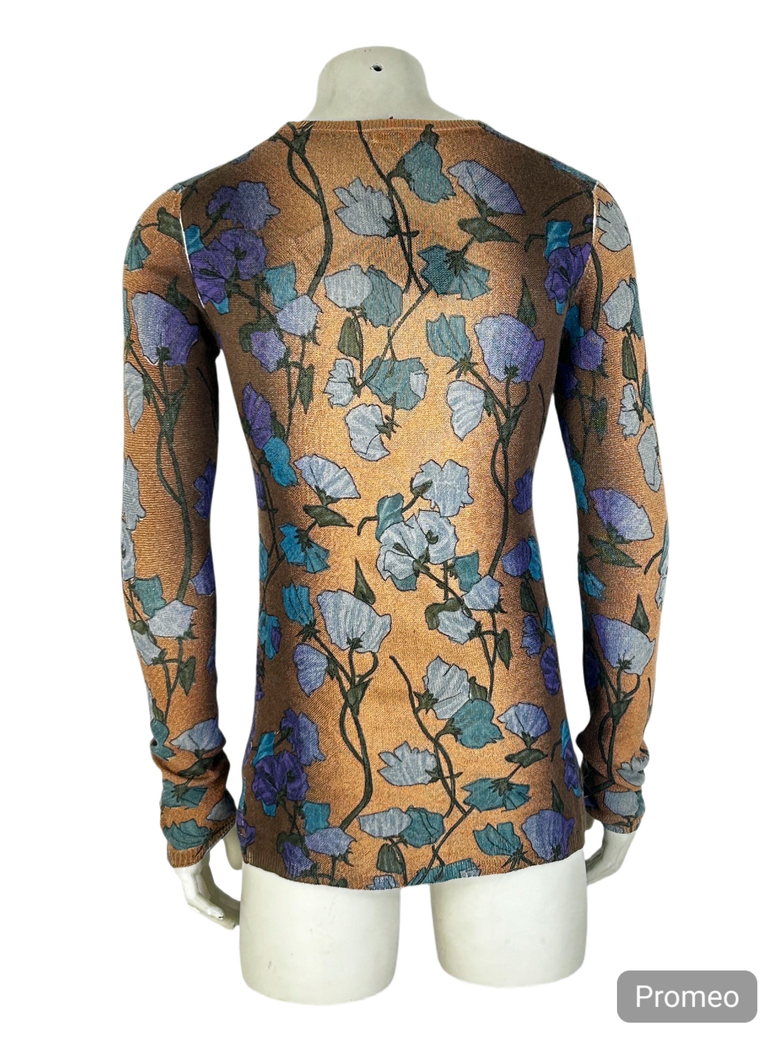 Prada Prada Cashmere Ribbed Knitwear With Flower Over Print Size US L / EU 52-54 / 3 - 3 Thumbnail