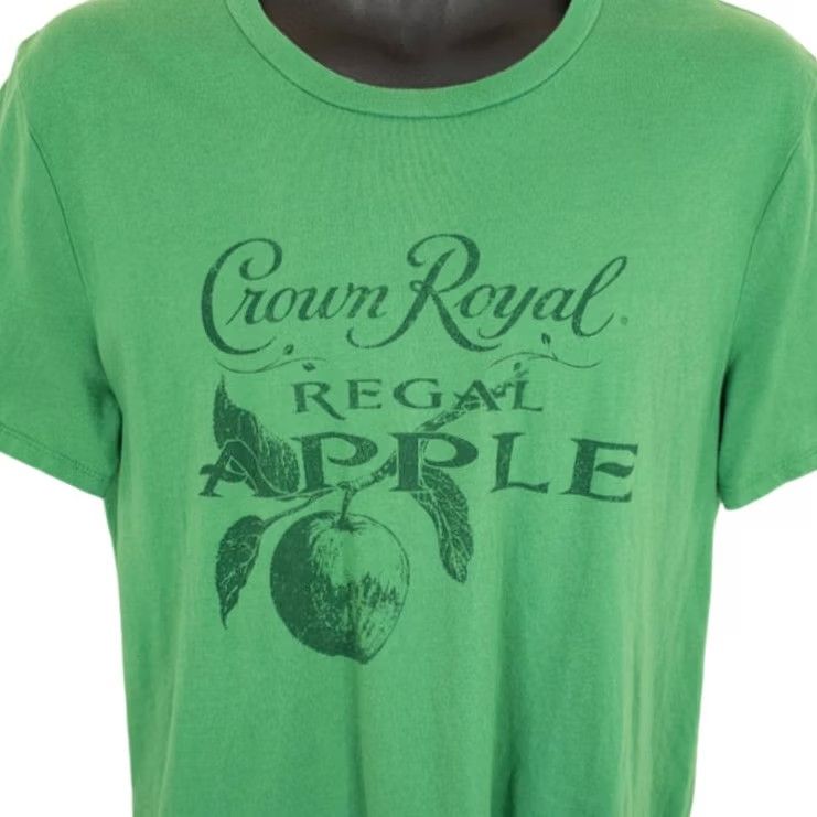Apple Crown Royal Regal Apple Whisky T Shirt Mens Large Green Liquor Promo Tee Size US L / EU 52-54 / 3 - 2 Thumbnail