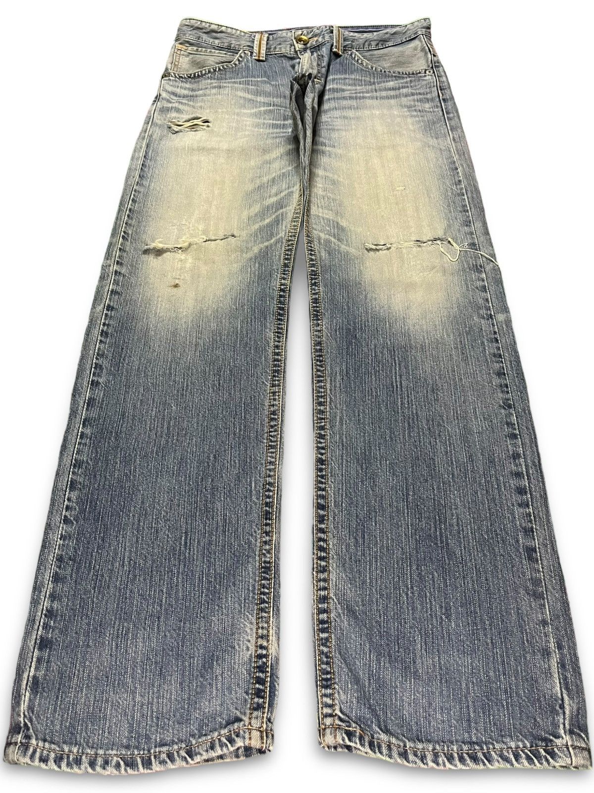 Edwin × Japanese Brand Exclusive Vintage Edwin Japan Light Wash Distressed Jeans Size US 34 / EU 50 - 1 Thumbnail