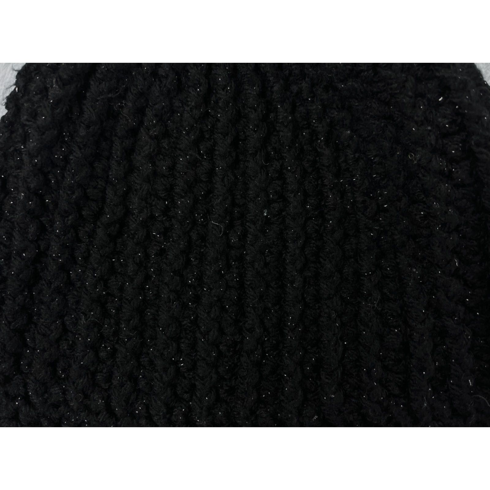 Vintage Beanie Womens One Size Black Knit Acrylic Metallic Blend Sparkly Snow Ski Size ONE SIZE - 2 Thumbnail