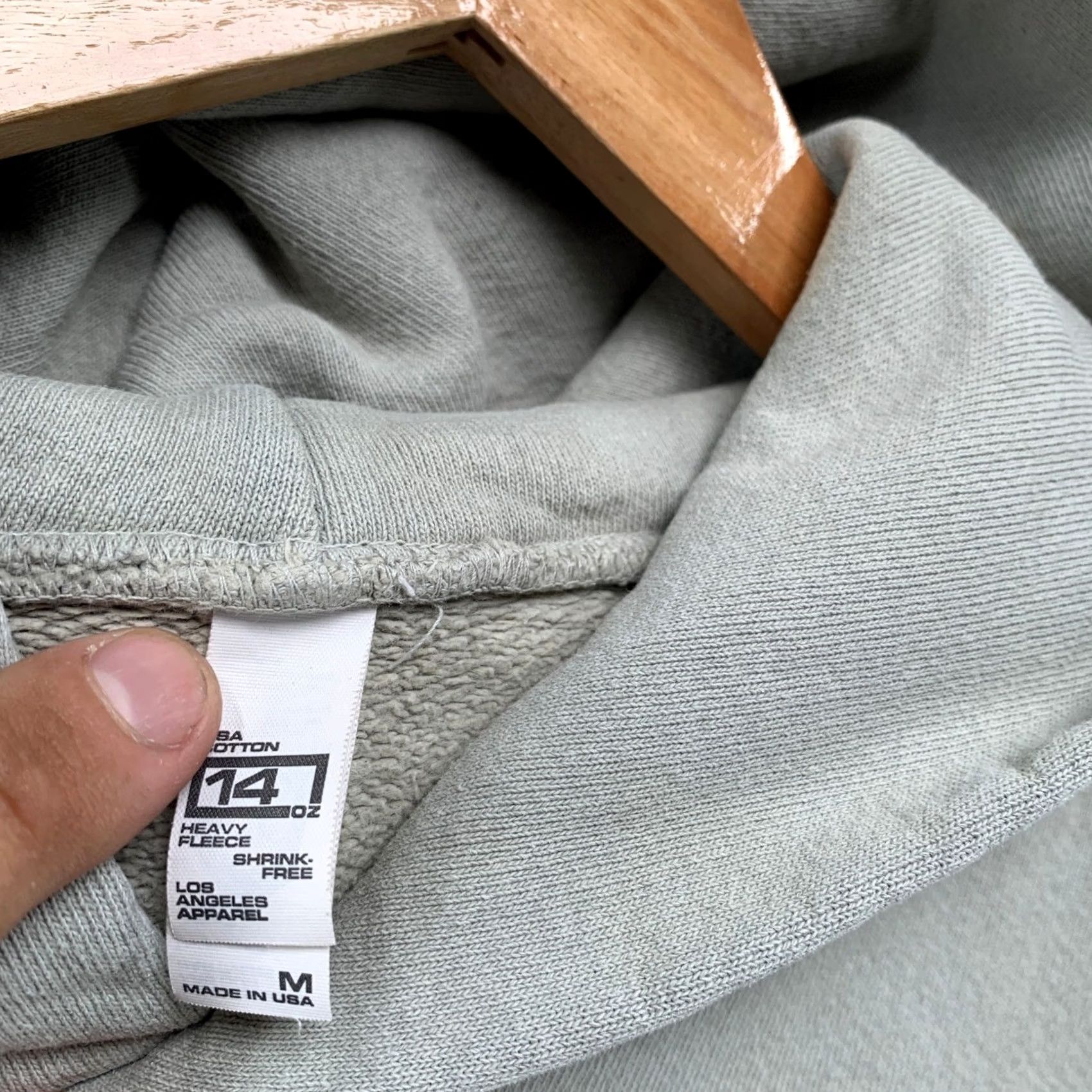 Los Angeles Apparel Los Angeles Apparel Hoodie Mens Medium Sage Green Heavy Fleece 14oz USA Size US M / EU 48-50 / 2 - 3 Thumbnail