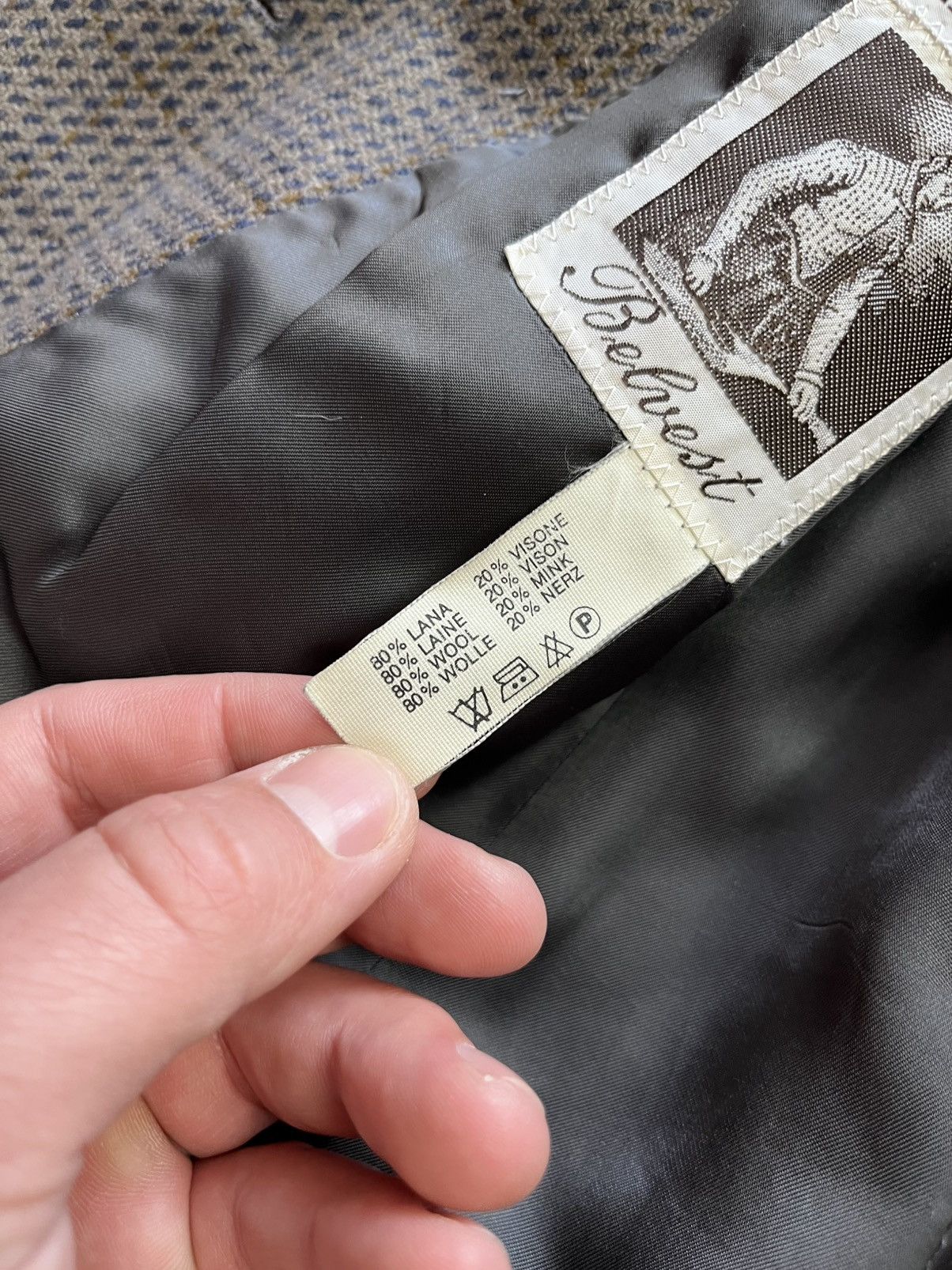 Belvest × Vintage Belvest Italy men’s blazer jacket wool checkered vintage 90s Size 34R - 9 Thumbnail
