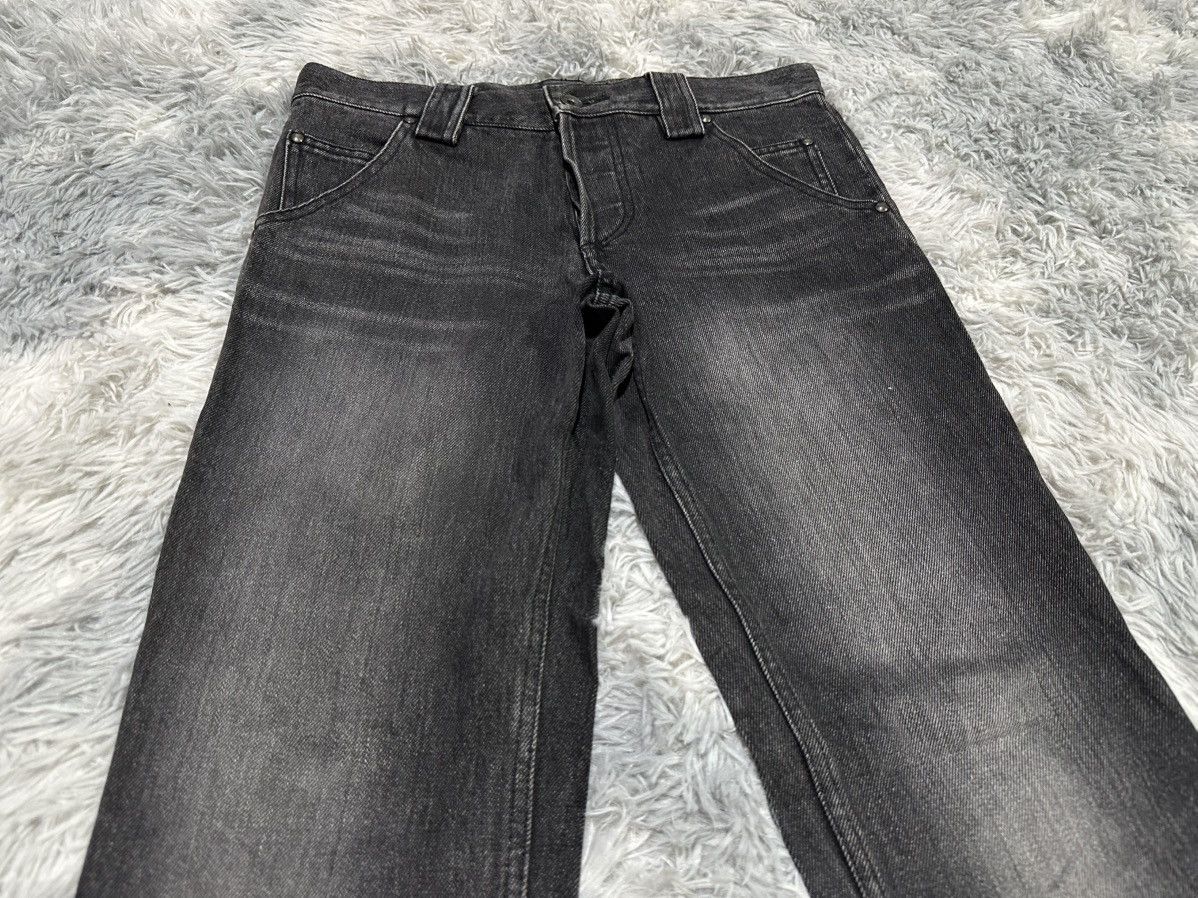 Shellac 🔥Sick Y2K Shellac Flared Black Denim Belted Goth Punk Size US 31 - 2 Thumbnail