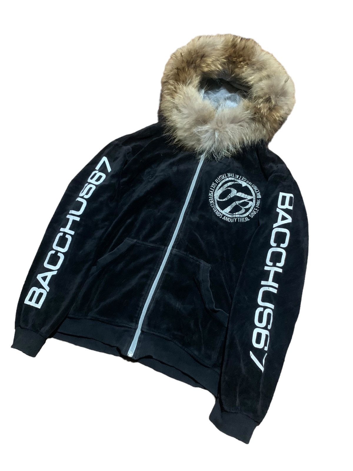 If Six Was Nine × Japanese Brand × Le Grande Bleu (L.G.B.) M Board poem velvet boxy fur hoodie lgb yasuyuki ishii style Size US M / EU 48-50 / 2 - 1 Thumbnail