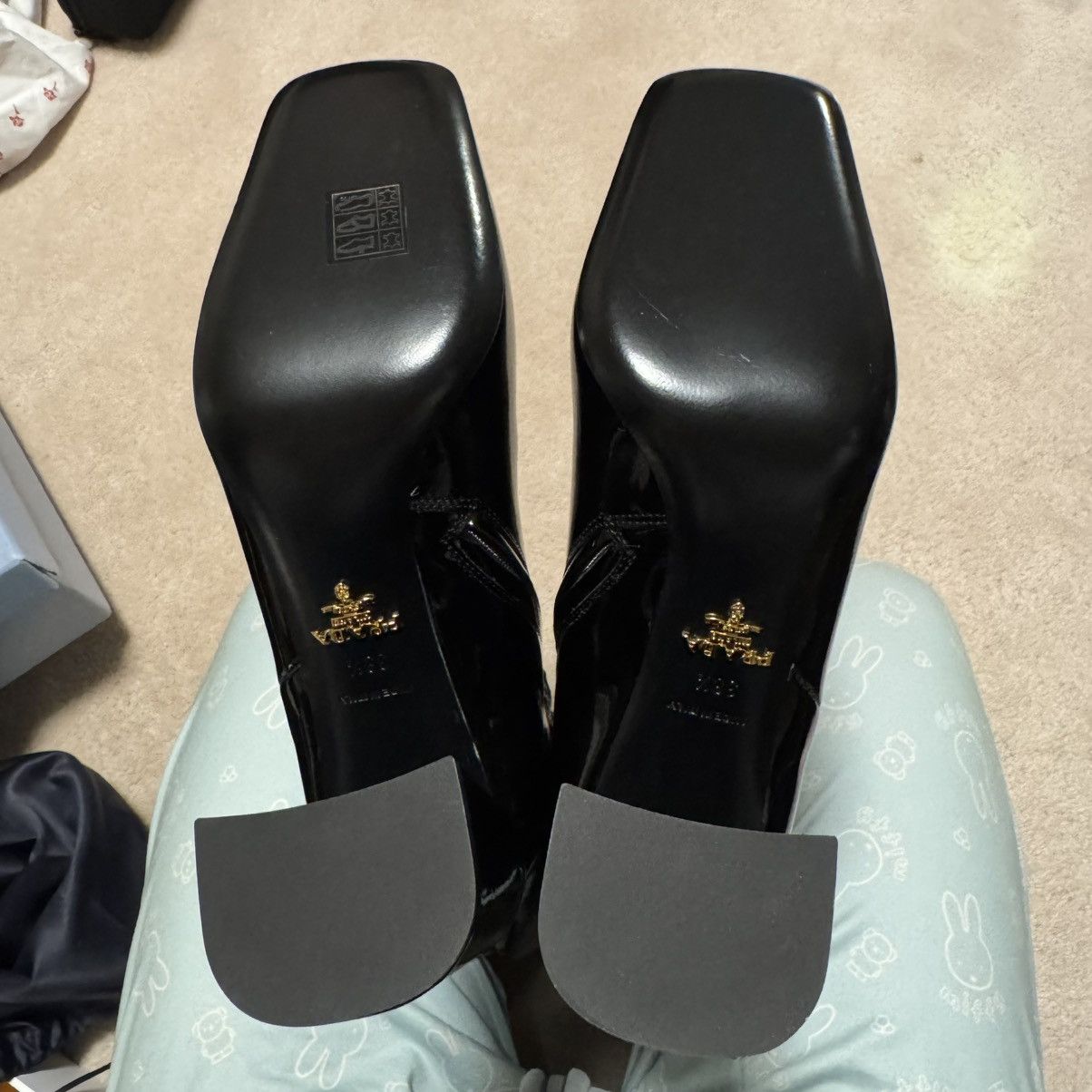 Prada PRADA black patent knee high boots Size US 8.5 / IT 38.5 - 2 Thumbnail