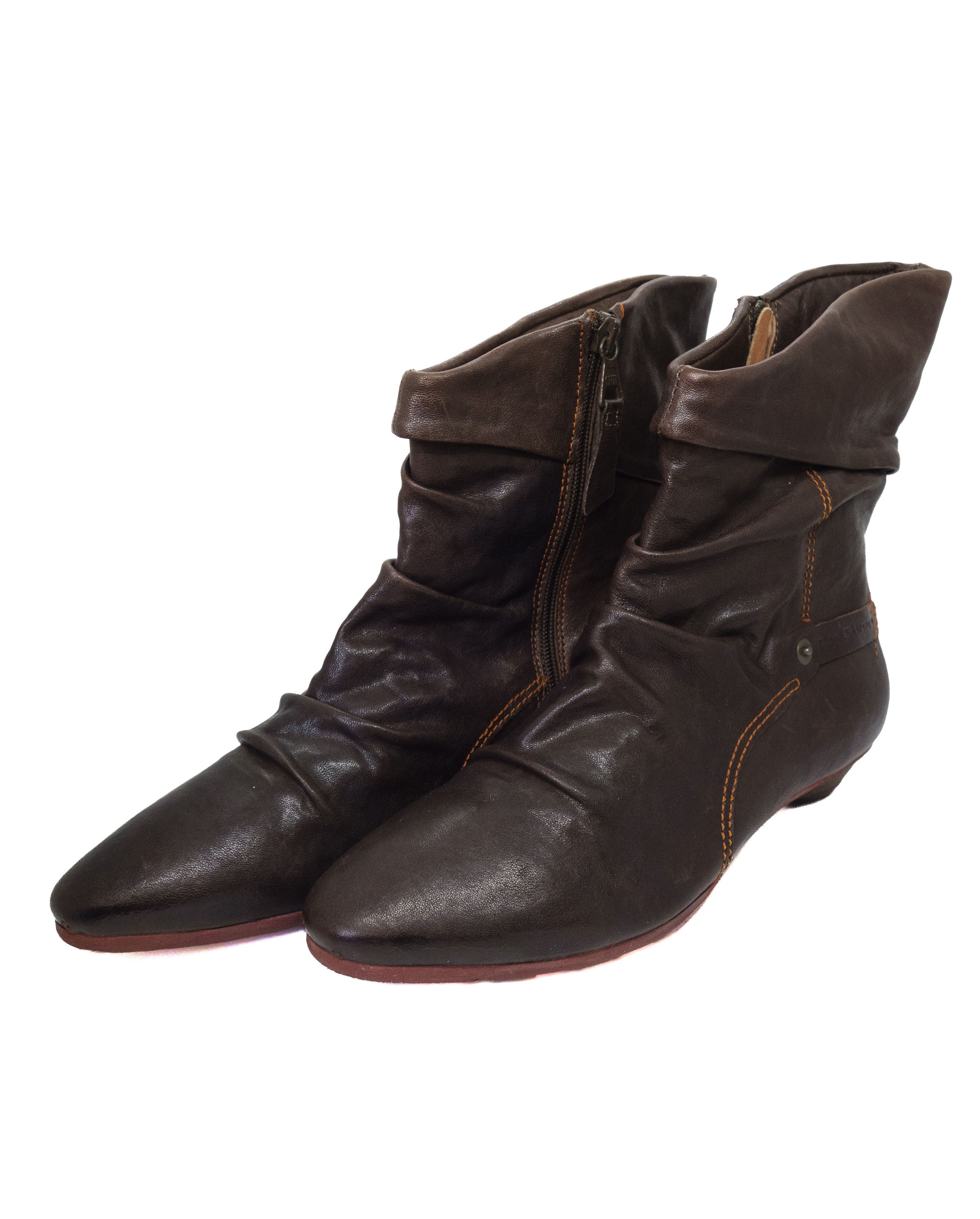 A.S.98 00s Airstep Leather Slouch Cossacks Ankle Zip Grunge Boots Size US 8 / IT 38 - 6 Thumbnail