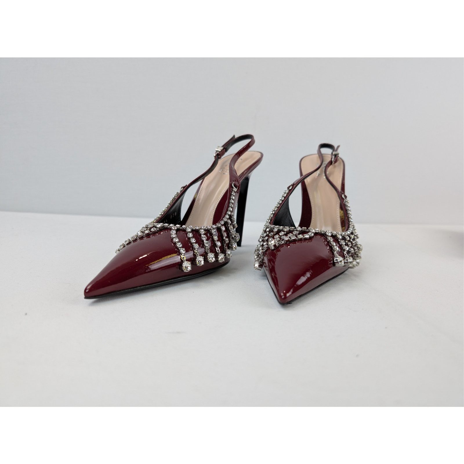 Gucci o1rshd1 Vernice crystal patent leather slingback pump Sandal Size US 9.5 / EU 42-43 - 8 Thumbnail