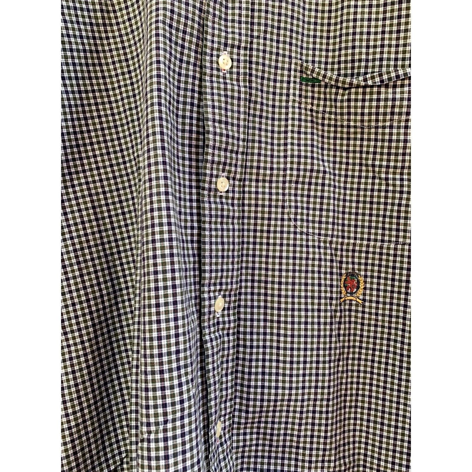 Tommy Hilfiger Tommy Hilfiger Mens Button-Down Shirt Gingham Short Sleeve Black Medium Race? Size US M / EU 48-50 / 2 - 2 Thumbnail
