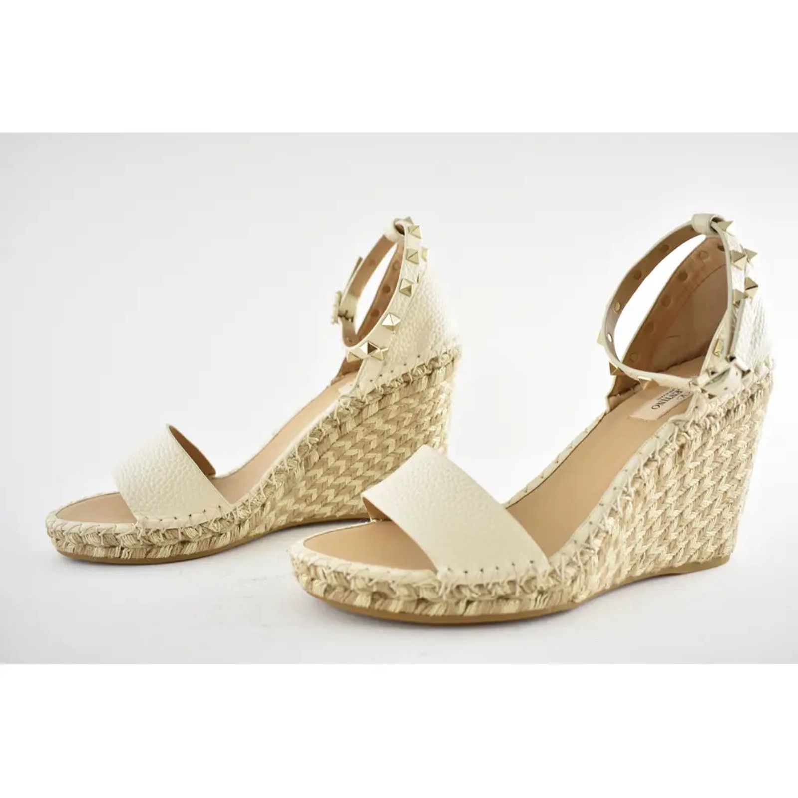 Valentino Rockstud Ankle Strap Platform Wedge Sandal Heel 41 Size US 11 / IT 41 - 9 Thumbnail