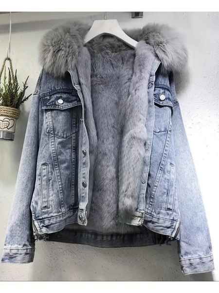 Chicos Womens Fleece Fur lined Denim Jacket Size L / US 10 / IT 46 - 2 Thumbnail