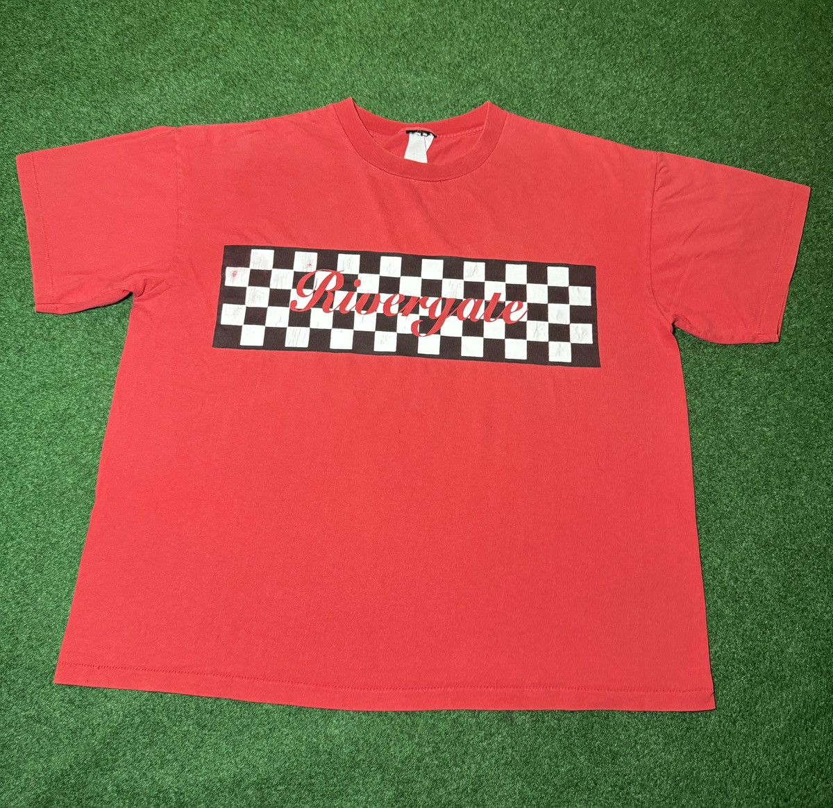Vintage Vintage 90s Checkered Rivergate Grunge Skater Baggy T Shirt Size US XL / EU 56 / 4 - 1 Thumbnail