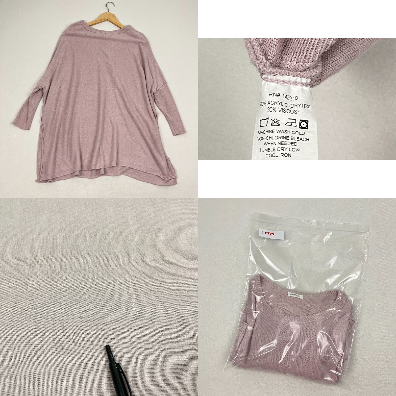 Catalina Mersea Catalina Traveler Sweater Womens OS Pink Oversized Boxy Coastal Luxe Prep Shirt or Sweater Size ONE SIZE - 8 Thumbnail