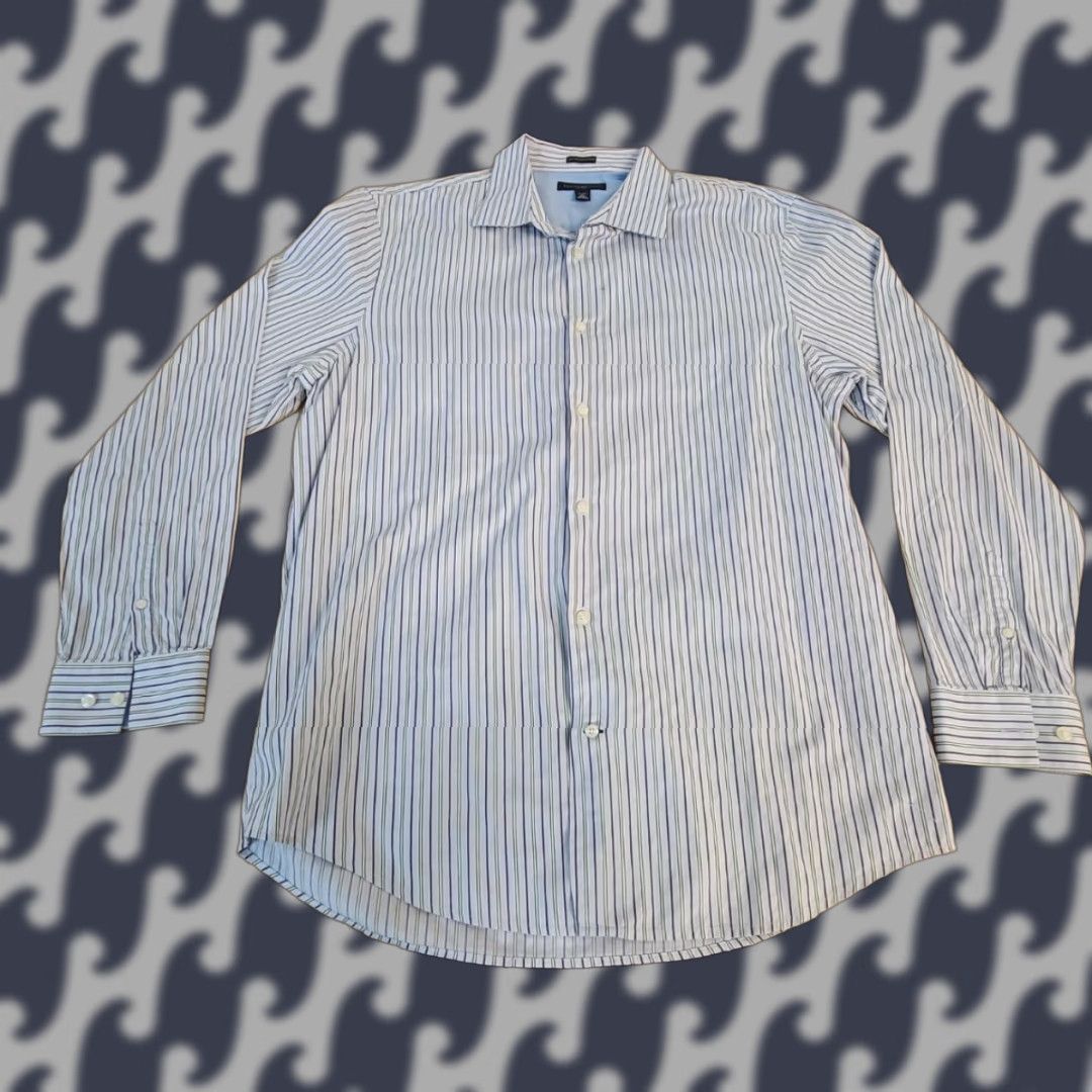 Banana Republic Banana Republic Shirt Striped 2-Ply 100% Cotton Men XL X-Large Button-Front Long Sleeve Multicolor Button-Up Shirt Size US XL / EU 56 / 4 - 1 Thumbnail