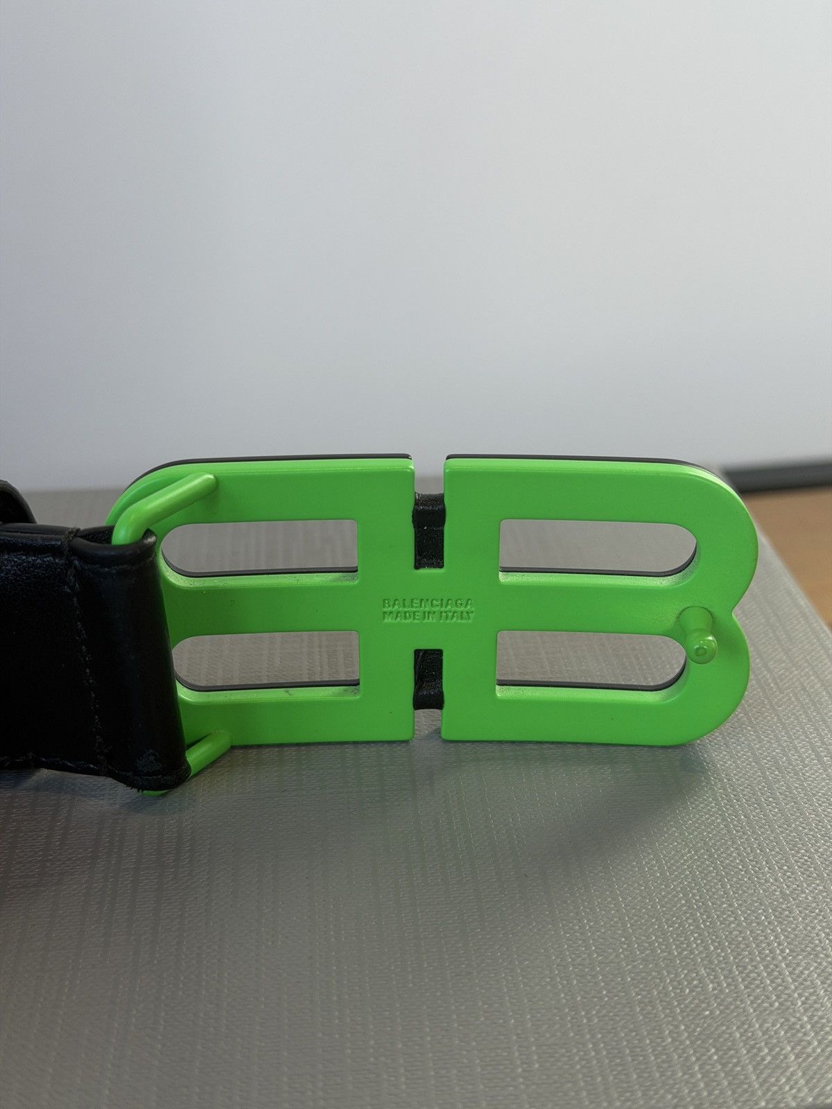 Balenciaga Balenciaga BB Leather Belt 95cm Green & Black Size 38 - 3 Thumbnail