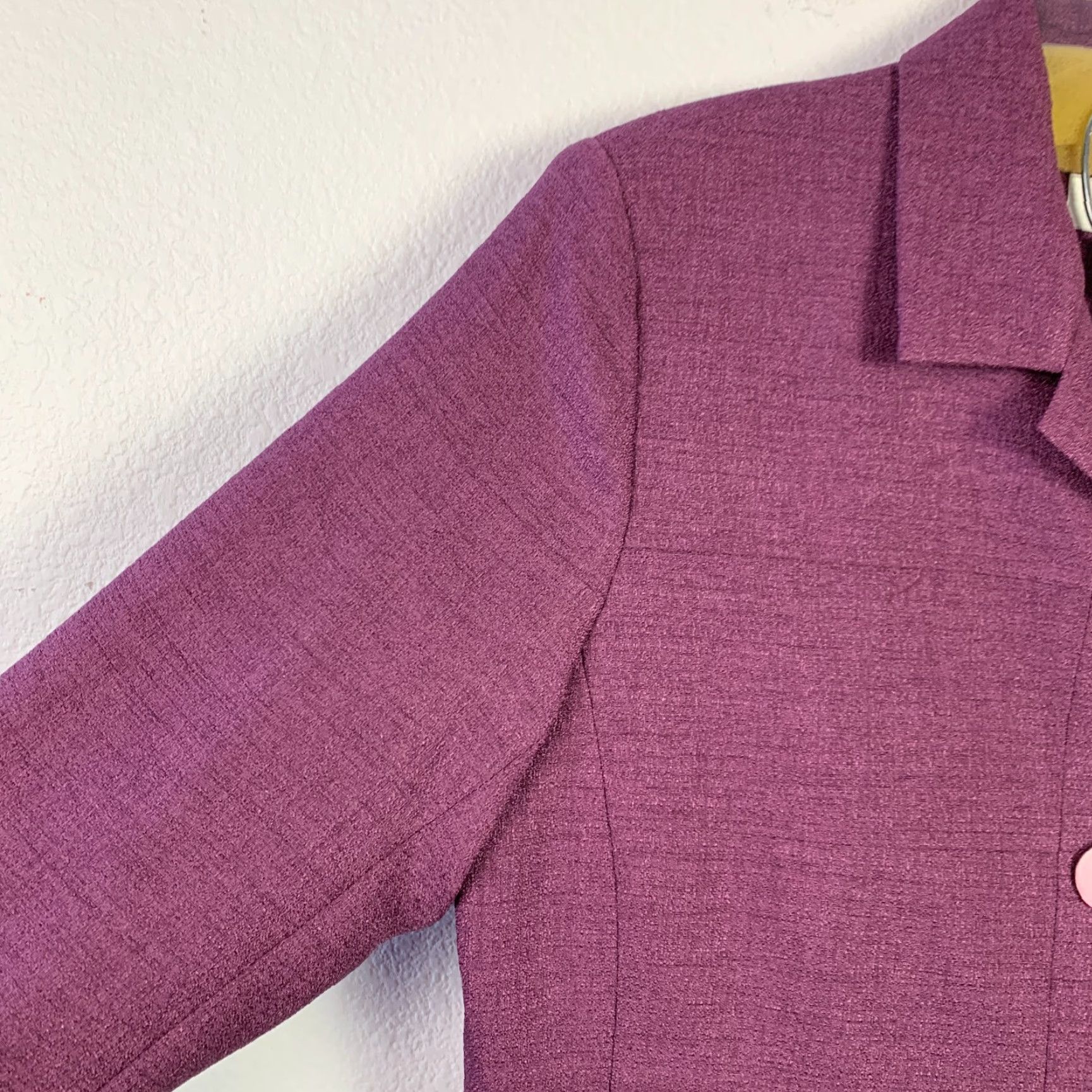 Lee VINTAGE Henry Lee Purple Tweed Polyester Blazer Pleated Skirt Suit Womens 10 Size 32" / US 10 / IT 46 - 2 Thumbnail