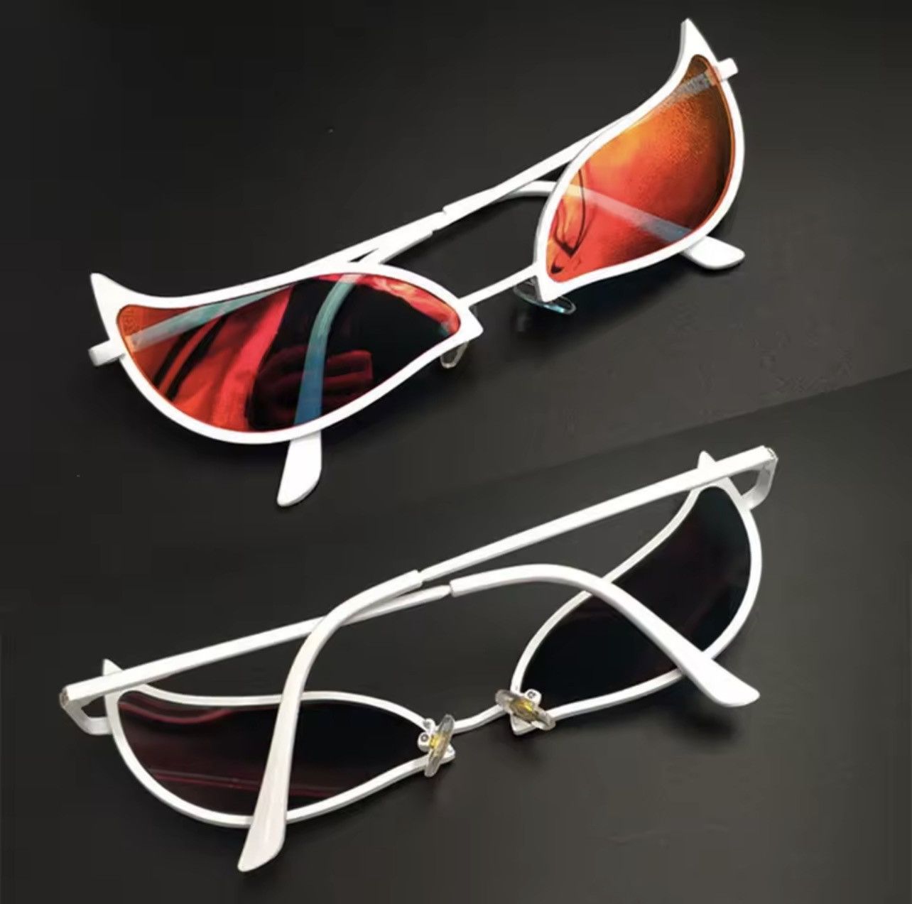 Other Doflamingo Anime Sunglasses Red Lens Cat Eye Cosplay Glasses Size ONE SIZE - 4 Thumbnail