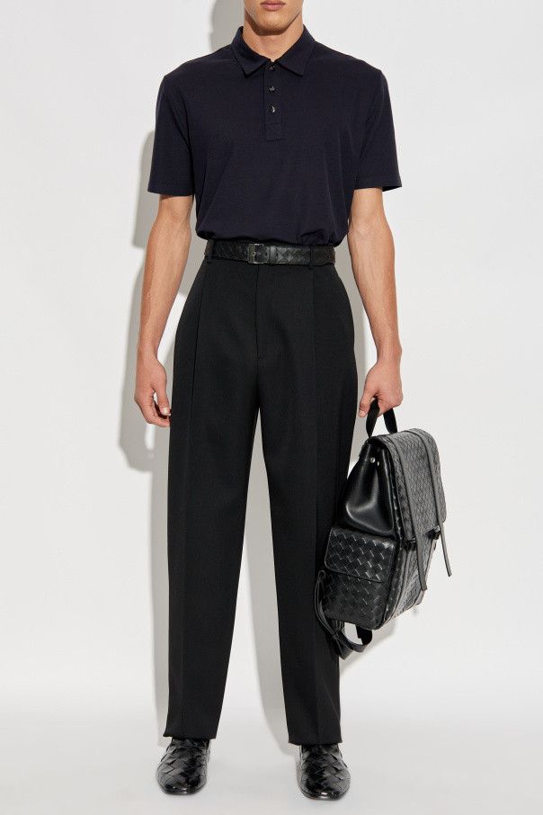 Bottega Veneta o1bcso1str0426 Light Cotton Piquet Polo Shirt in Navy Size US M / EU 48-50 / 2 - 2 Thumbnail