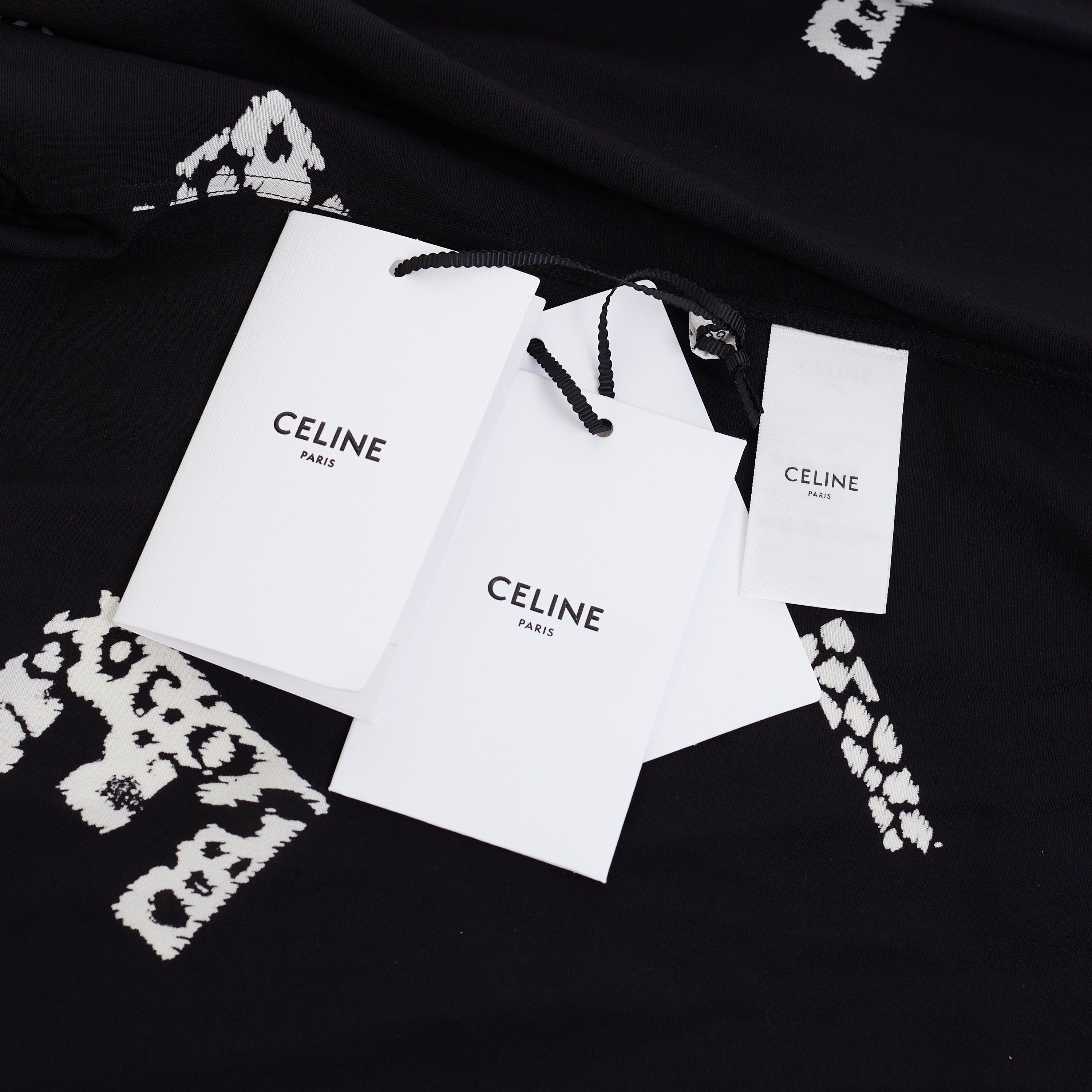 Celine Letter Logo Print Shirt With Drugstore Collar Size US M / EU 48-50 / 2 - 9 Thumbnail