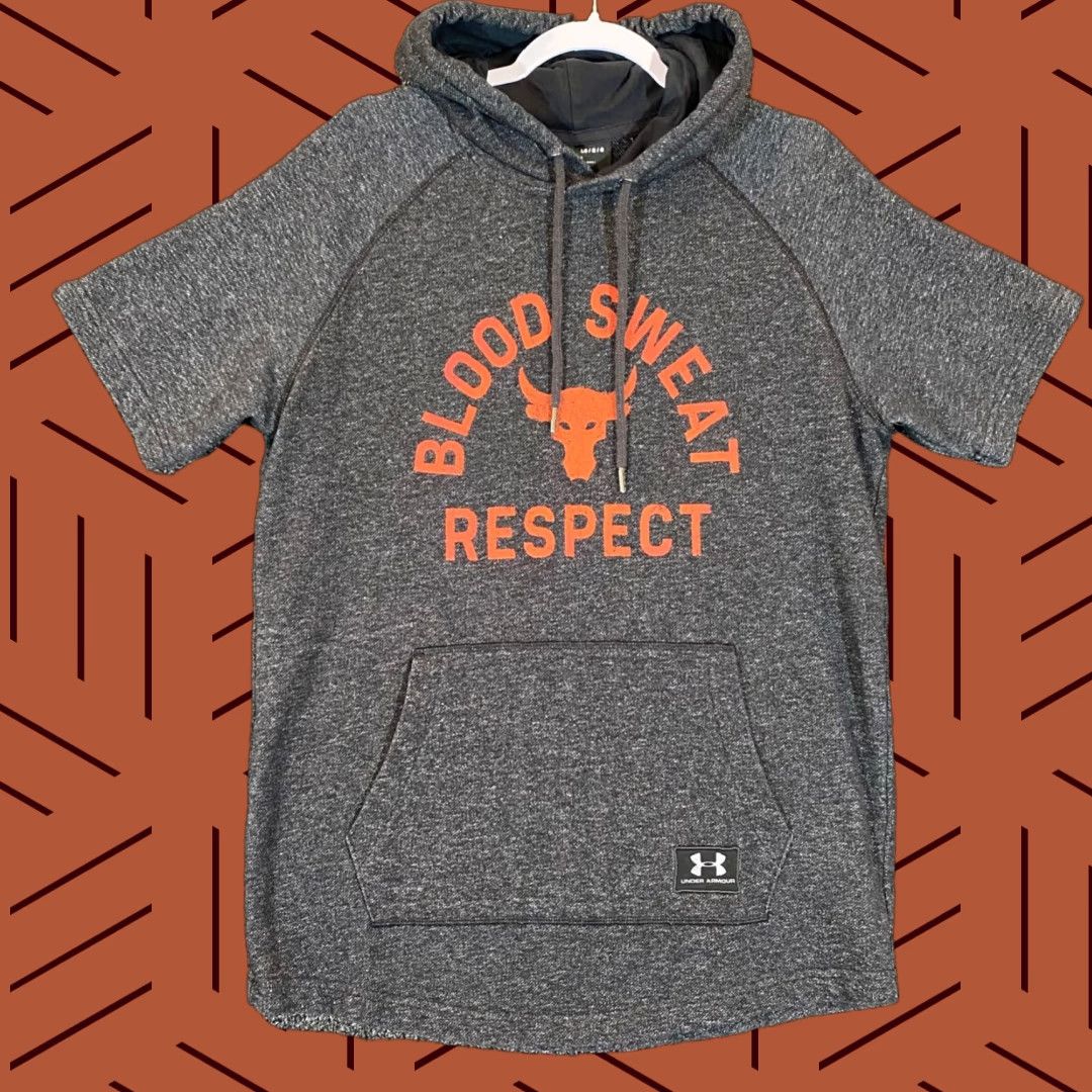 Under Armour Under Armour Project Rock Short Sleeve Hoodie Mens Large Blood Sweat Respect Shirt Size US L / EU 52-54 / 3 - 1 Thumbnail