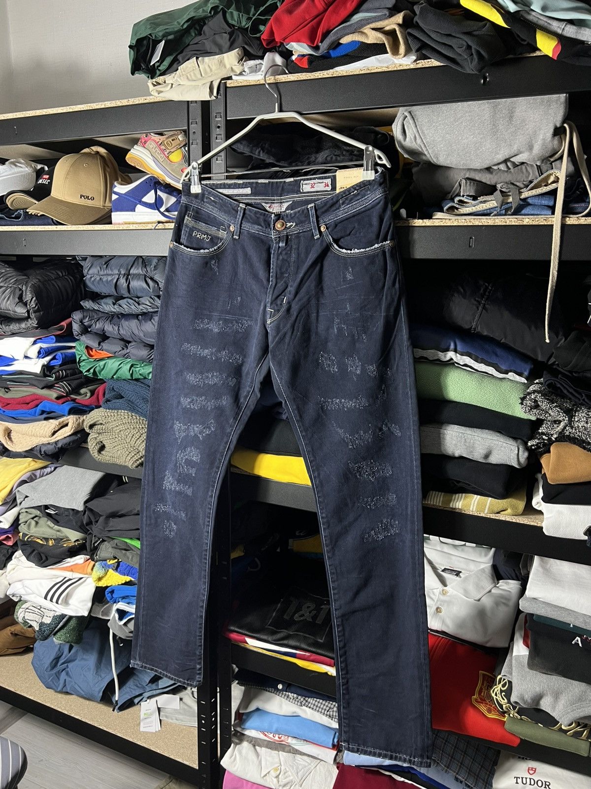 Jacob Cohen Premium Edition Denim Jeans Distressed Dark Blue