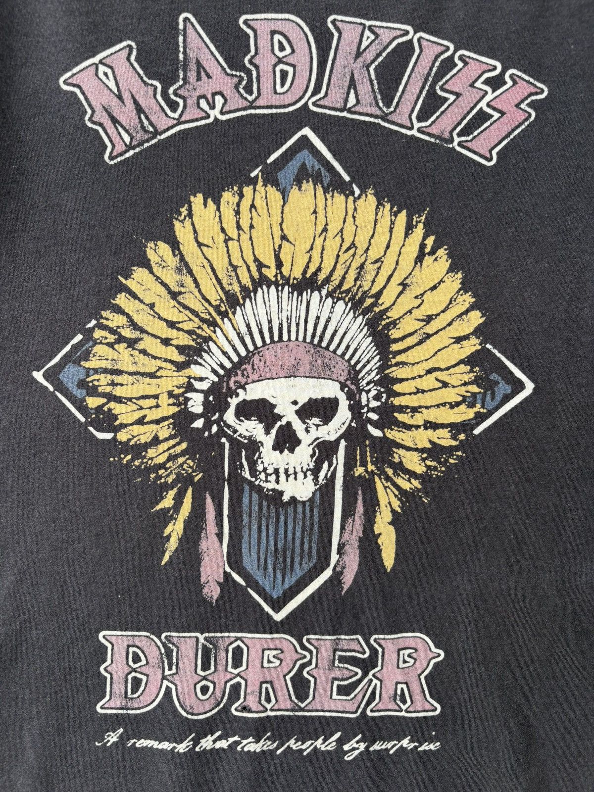 Japanese Brand TRASHED Distressed Durer Madkiss Native Skull Long Sleeve Size US S / EU 44-46 / 1 - 2 Thumbnail
