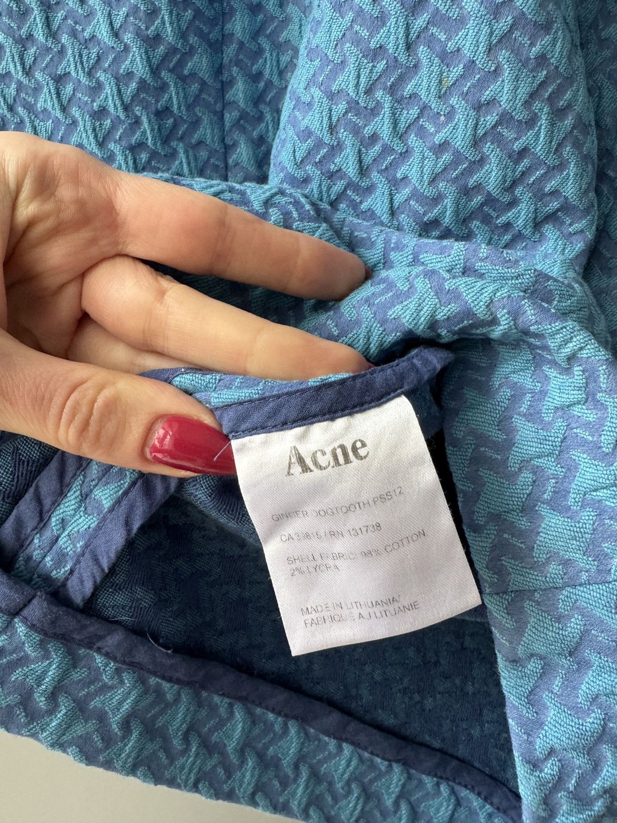 Acne Studios × Japanese Brand Acne Studios Blue Jacquard Pencil Zip Skirt Size 27" / US 4 / IT 40 - 5 Thumbnail