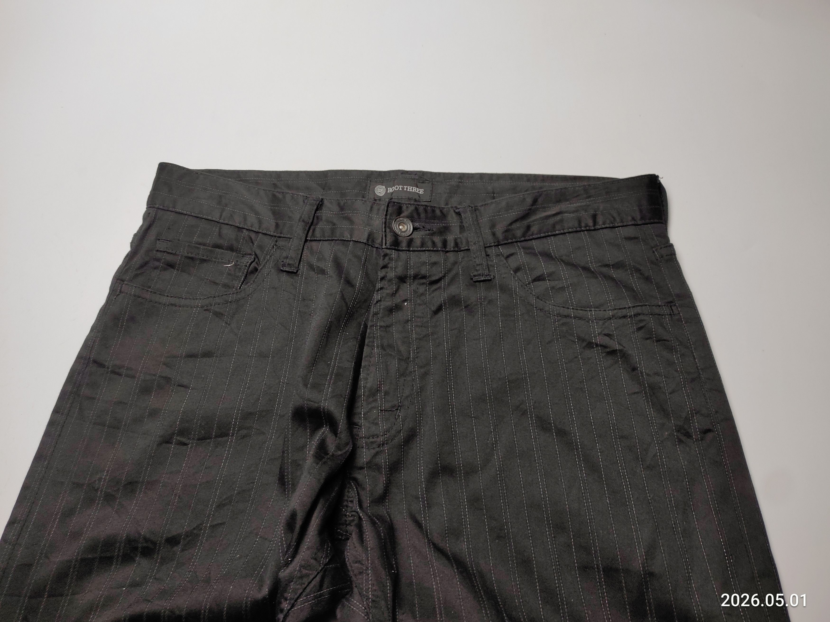 Japanese Brand Root Three cotton stripe flare chino pants jeans Size US 30 / EU 46 - 2 Thumbnail