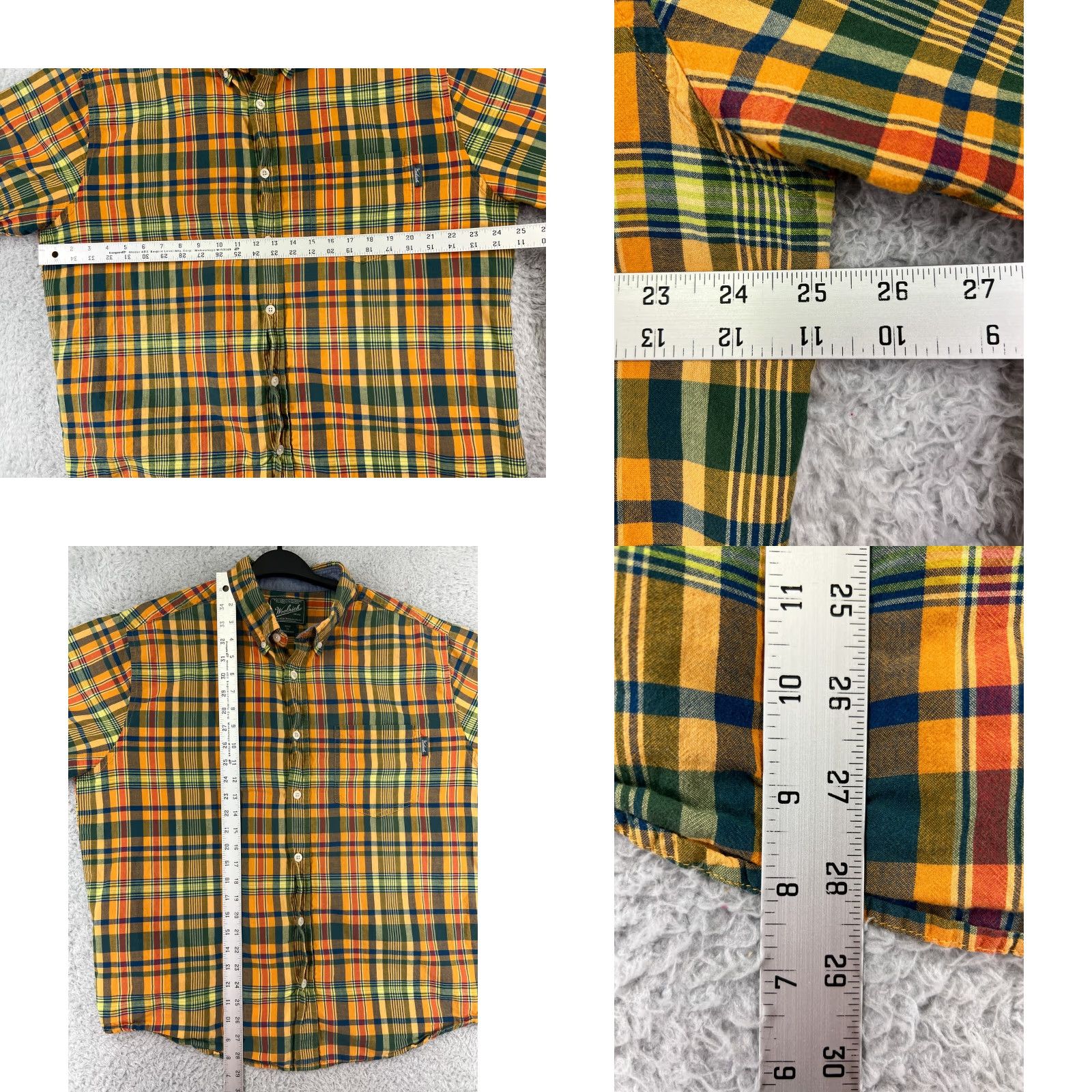 Vintage Woolrich Shirt Mens XL Yellow Plaid Button-Up 100% Cotton Pocket Casual Travel Workwear Mens Size US XL / EU 56 / 4 - 9 Thumbnail
