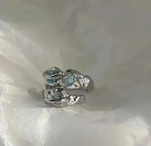 Jewelry Electro Ring Crystal Stone Silver Abstract Star Pop Fantasy Size ONE SIZE - 3 Thumbnail