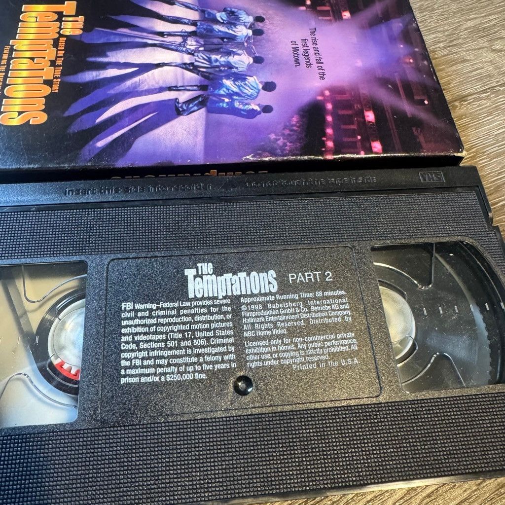 Vintage 1998 The Temptations NBC Home Video Part Two VHS Black Purpl Size ONE SIZE - 5 Thumbnail