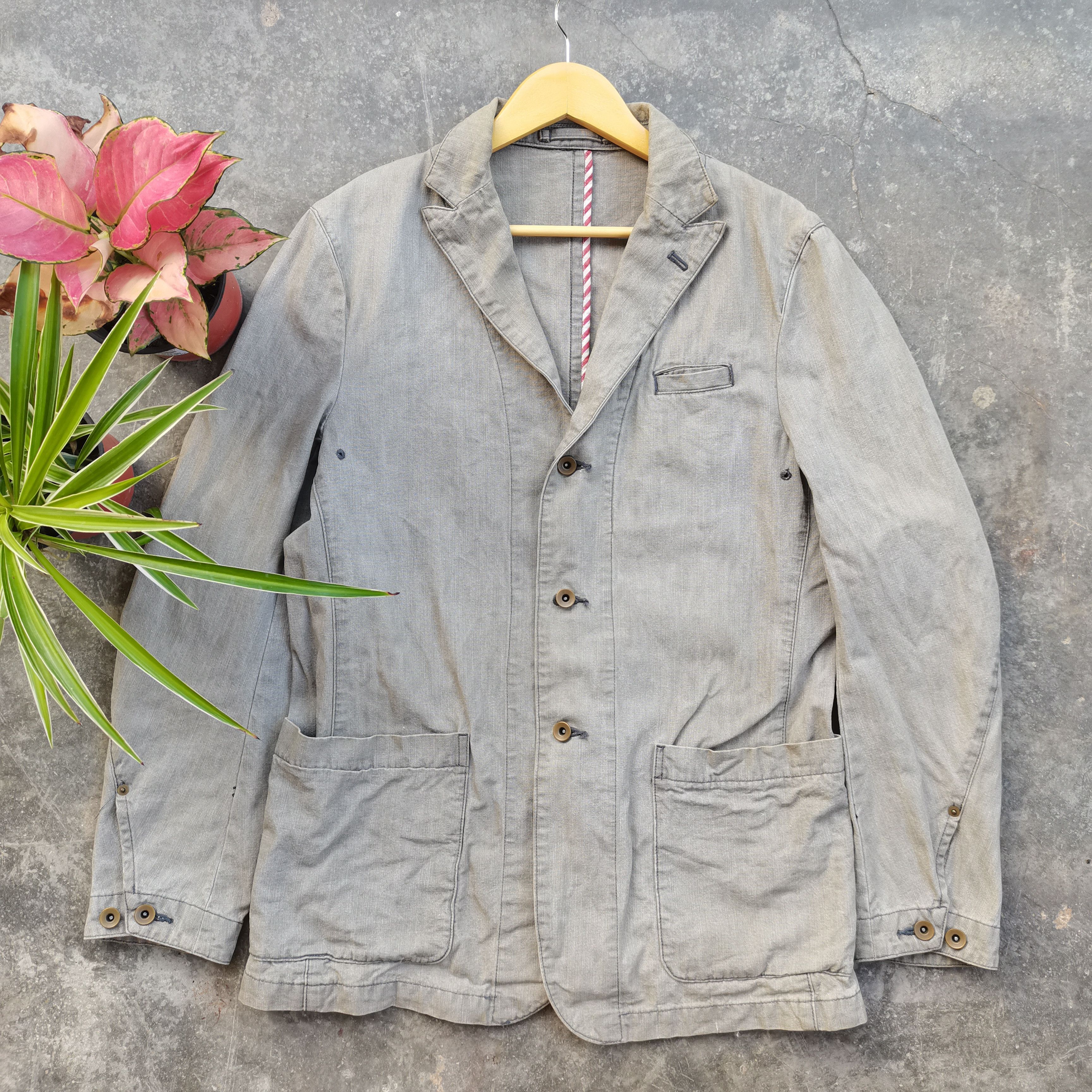 image of Boycott Button Up Light Jacket Made In Japan in Grey, Men's (Size Large)