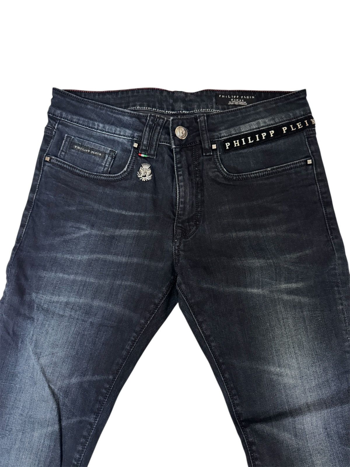Philipp Plein Philipp Plein men's blue stretch-cotton denim jeans Size US 32 / EU 48 - 3 Thumbnail