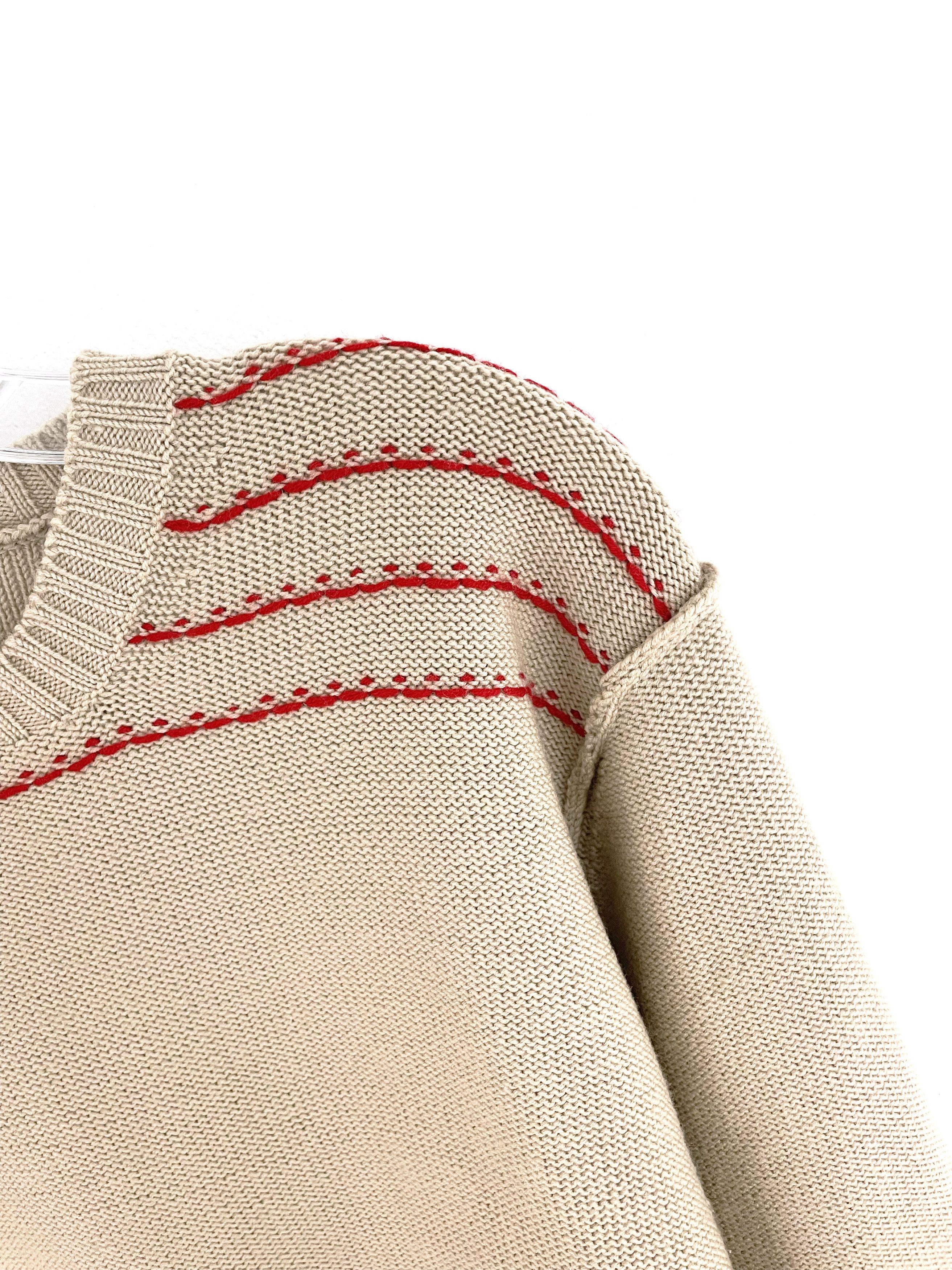 Yohji Yamamoto Against All Risks Contrast Stitch Sweater Size US XL / EU 56 / 4 - 5 Thumbnail