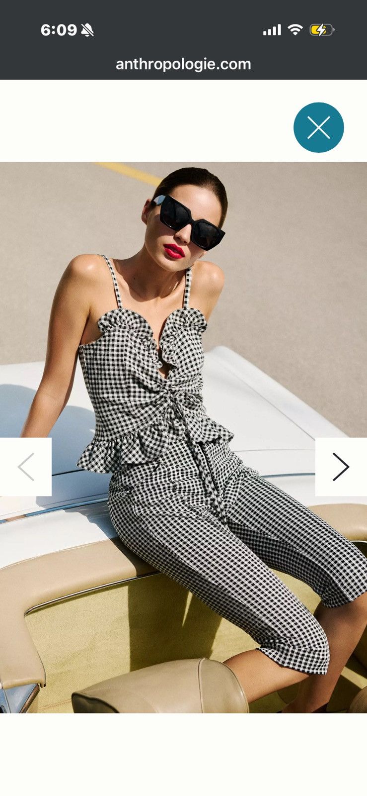 Anthropologie Maeve Anthropologie Gingham Capri Pants Size 6 Size 28" / US 6 / IT 42 - 1 Thumbnail