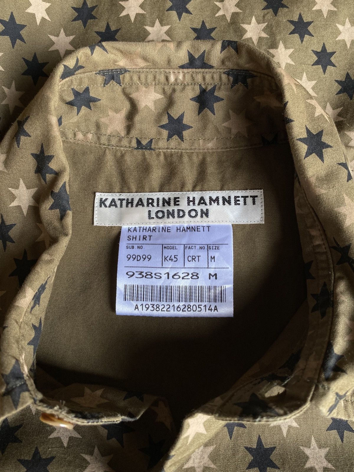 Katharine Hamnett London KATHARINE HAMNETT Khaki Star Print Short-Sleeve Shirt Size US M / EU 48-50 / 2 - 4 Thumbnail