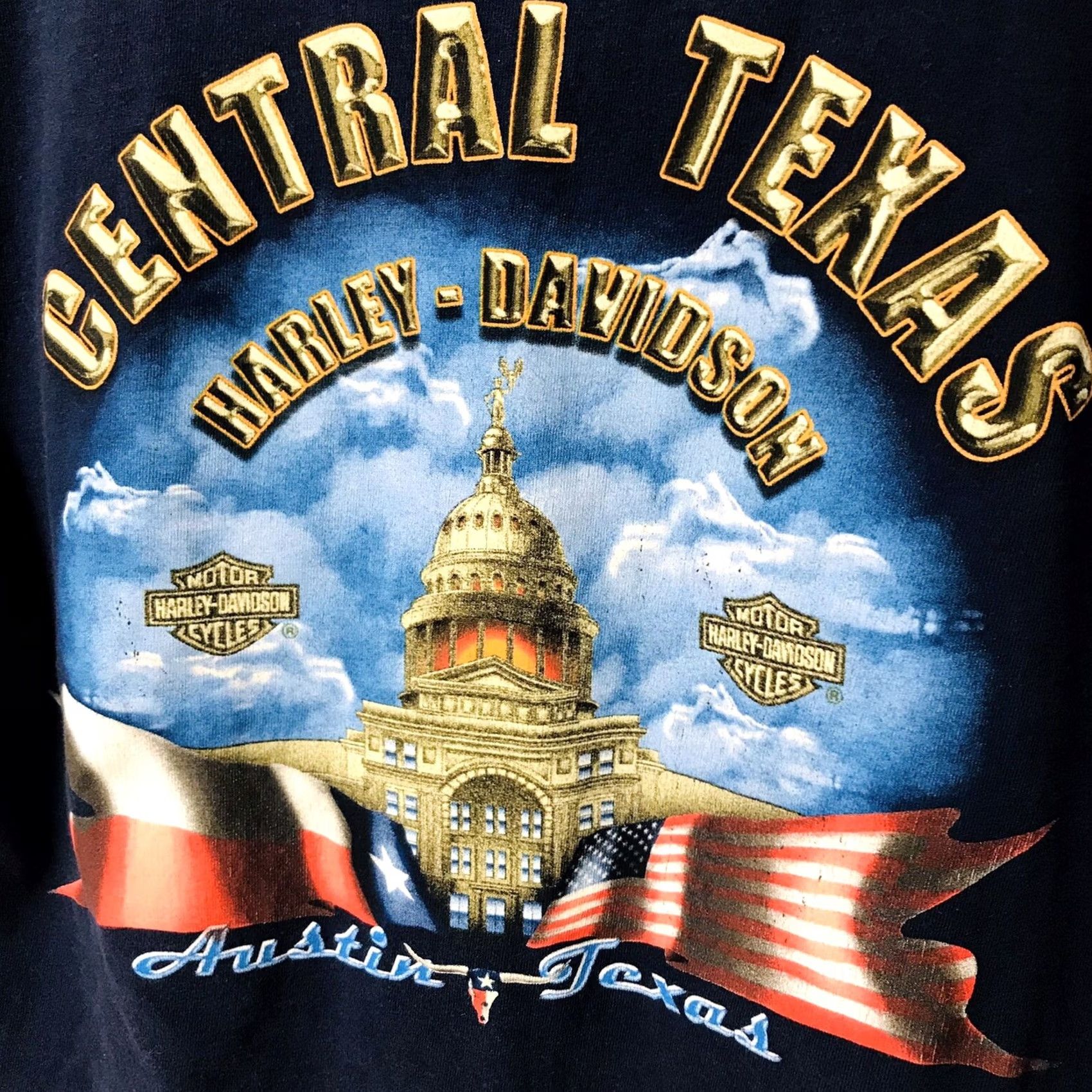 Harley Davidson Harley-Davidson Men T-Shirt Austin Texas USA Capitol Motorcycle Graphic M Blue Short Sleeve Crew Neck Size US M / EU 48-50 / 2 - 5 Thumbnail