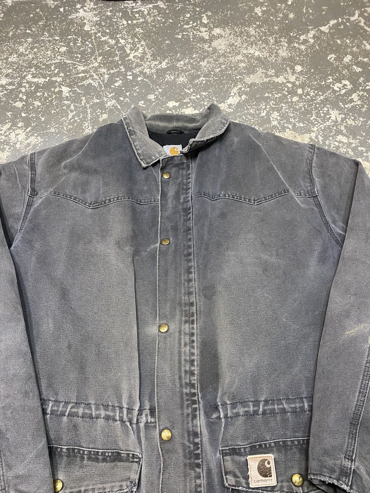 Carhartt × Vintage Vintage Carhartt Faded Chore Work Cape Jacket Size US XXL / EU 58 / 5 - 8 Thumbnail