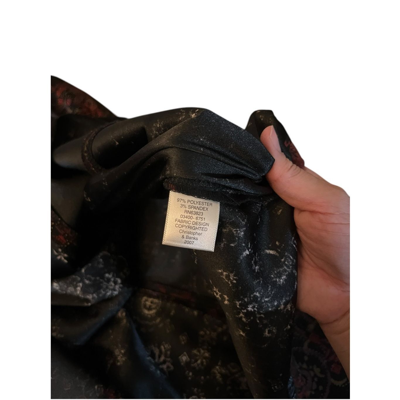 Other Christopher & Banks Y2K skirt Midi black floral paisley fair Size 36" / US 14 / IT 50 - 7 Thumbnail