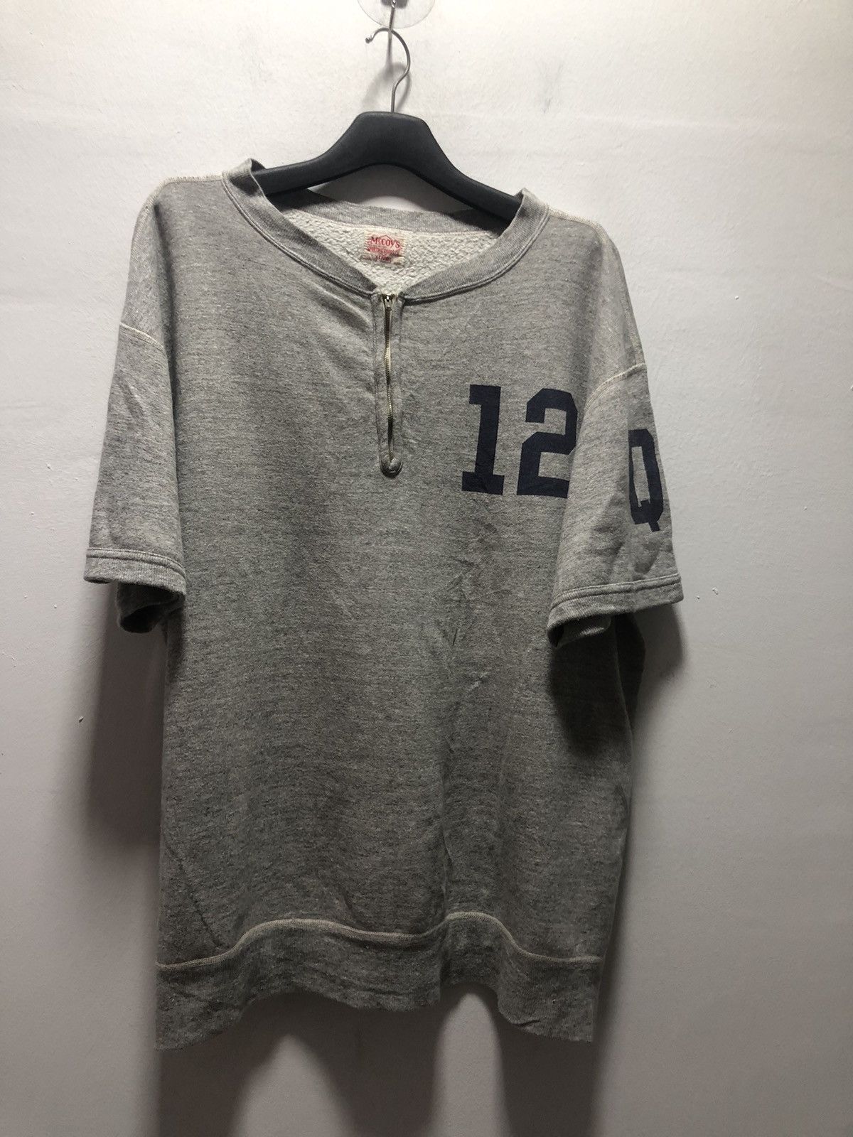 THE REAL McCOY’S Sweater Half Zip Short Sleeve Sweatshirt