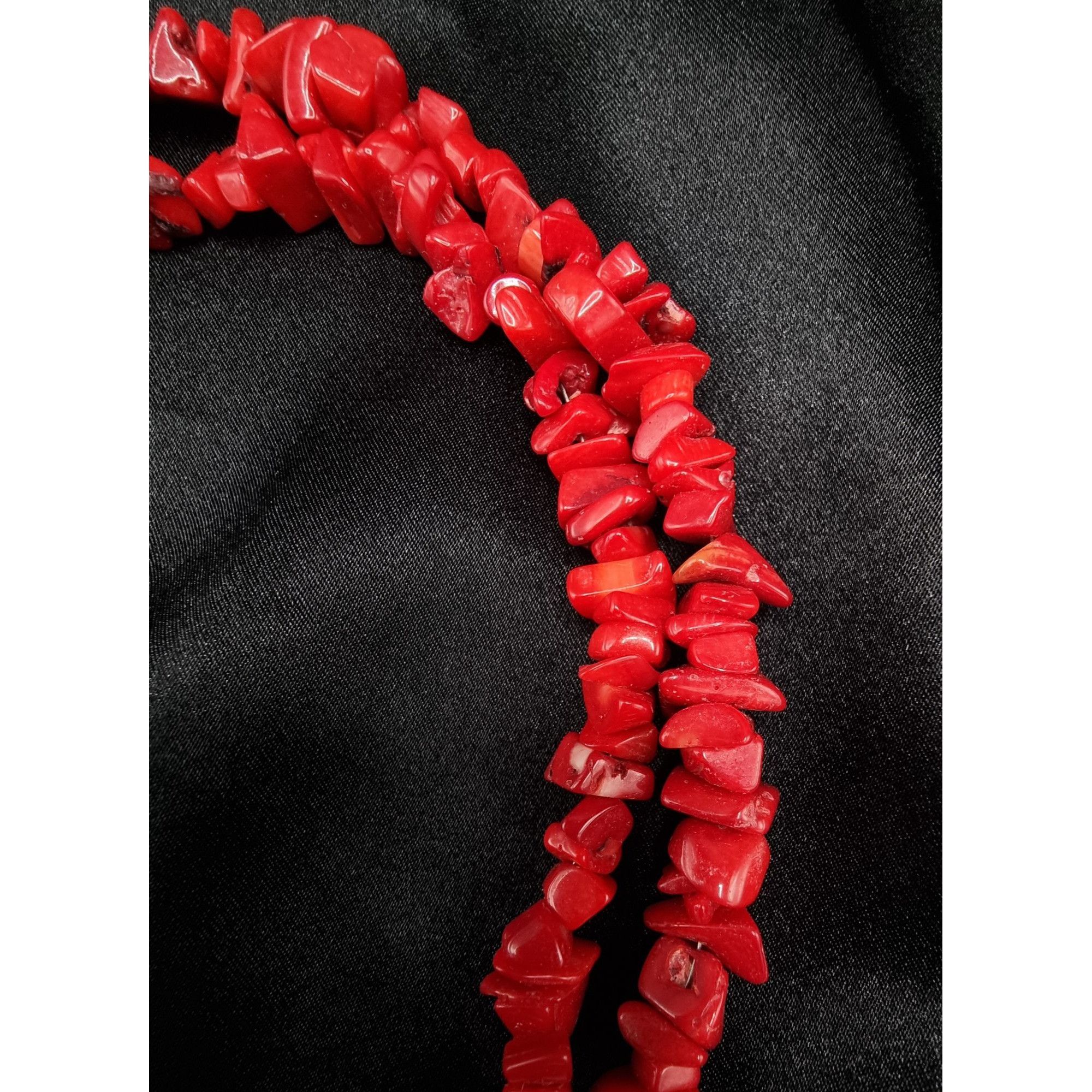 Vintage Genuine Coral Double Strand Necklace With 925 Sterling Silve Size ONE SIZE - 5 Thumbnail