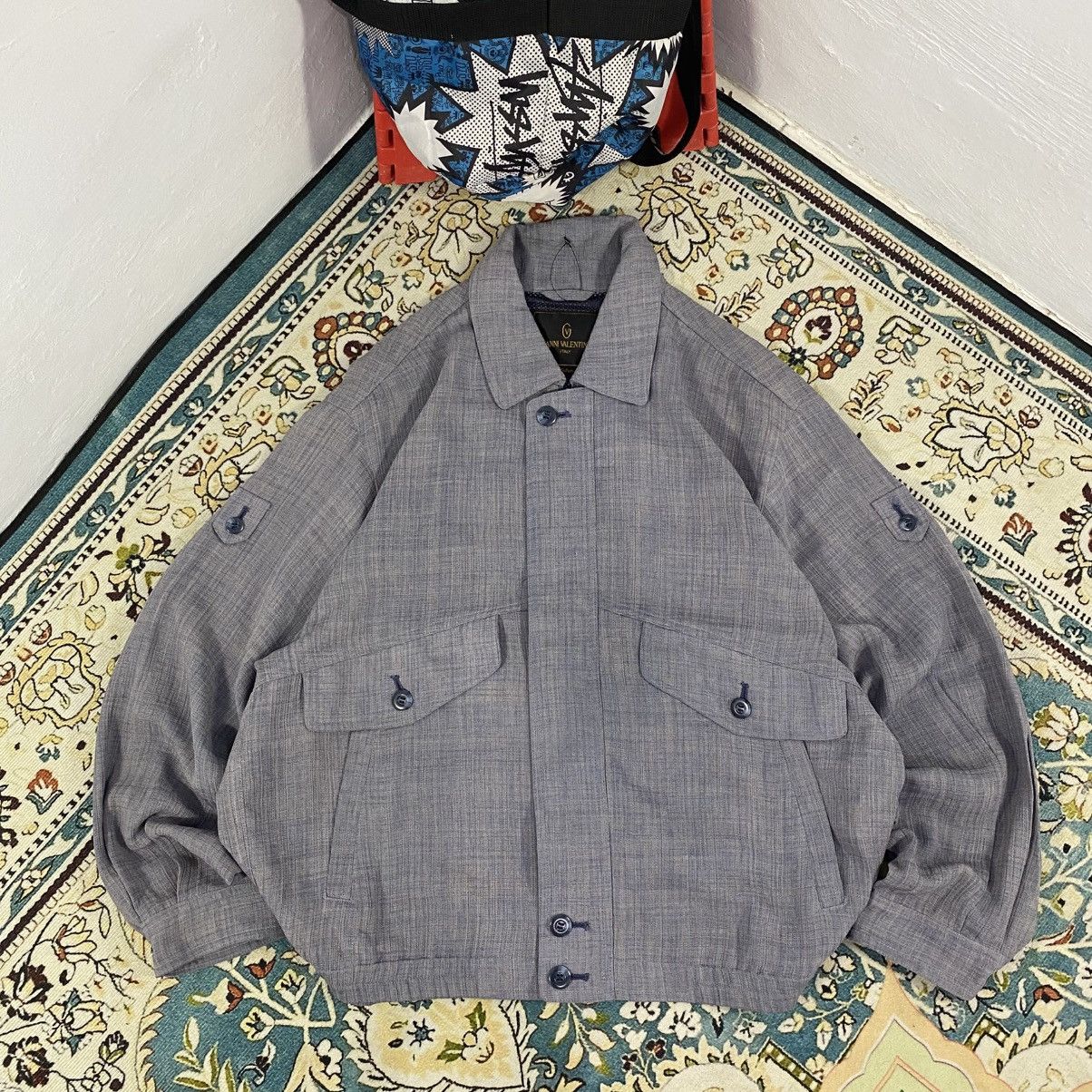 Gianni Valentino × Vintage Gianni Valentino Italy Flight Casual Jacket Size US M / EU 48-50 / 2 - 2 Thumbnail