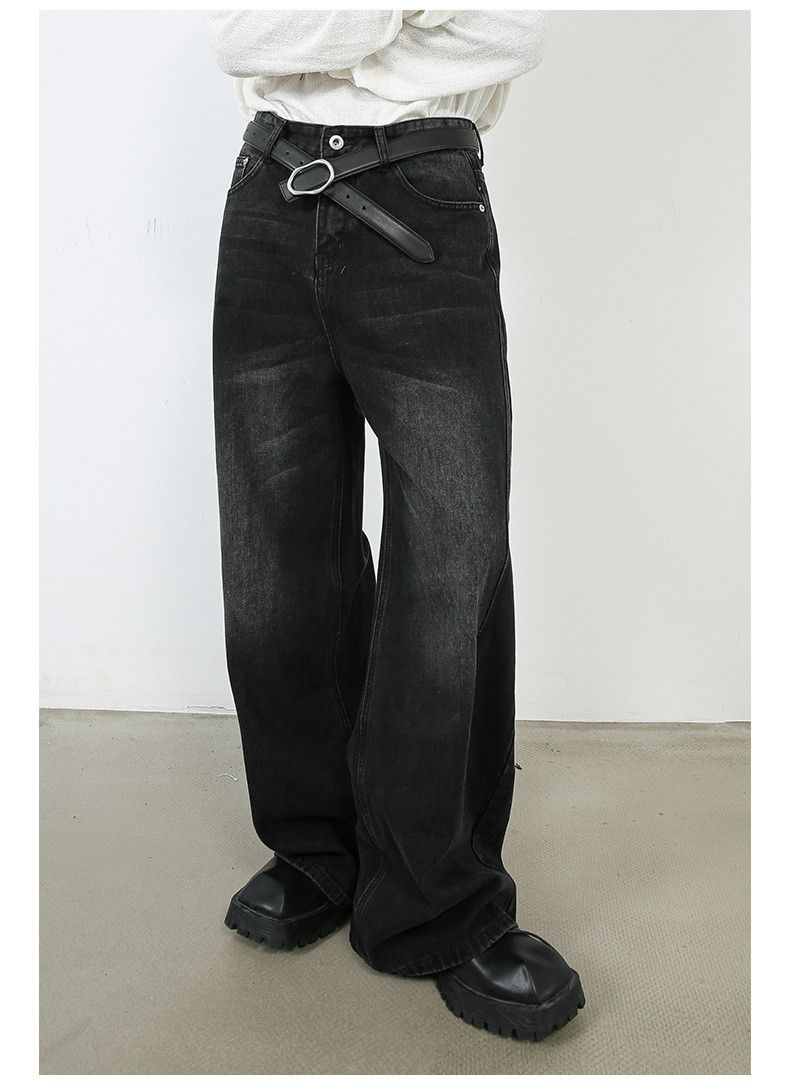 Japanese Brand American retro loose wide-leg distressed jeans for men Size US 32 / EU 48 - 2 Thumbnail