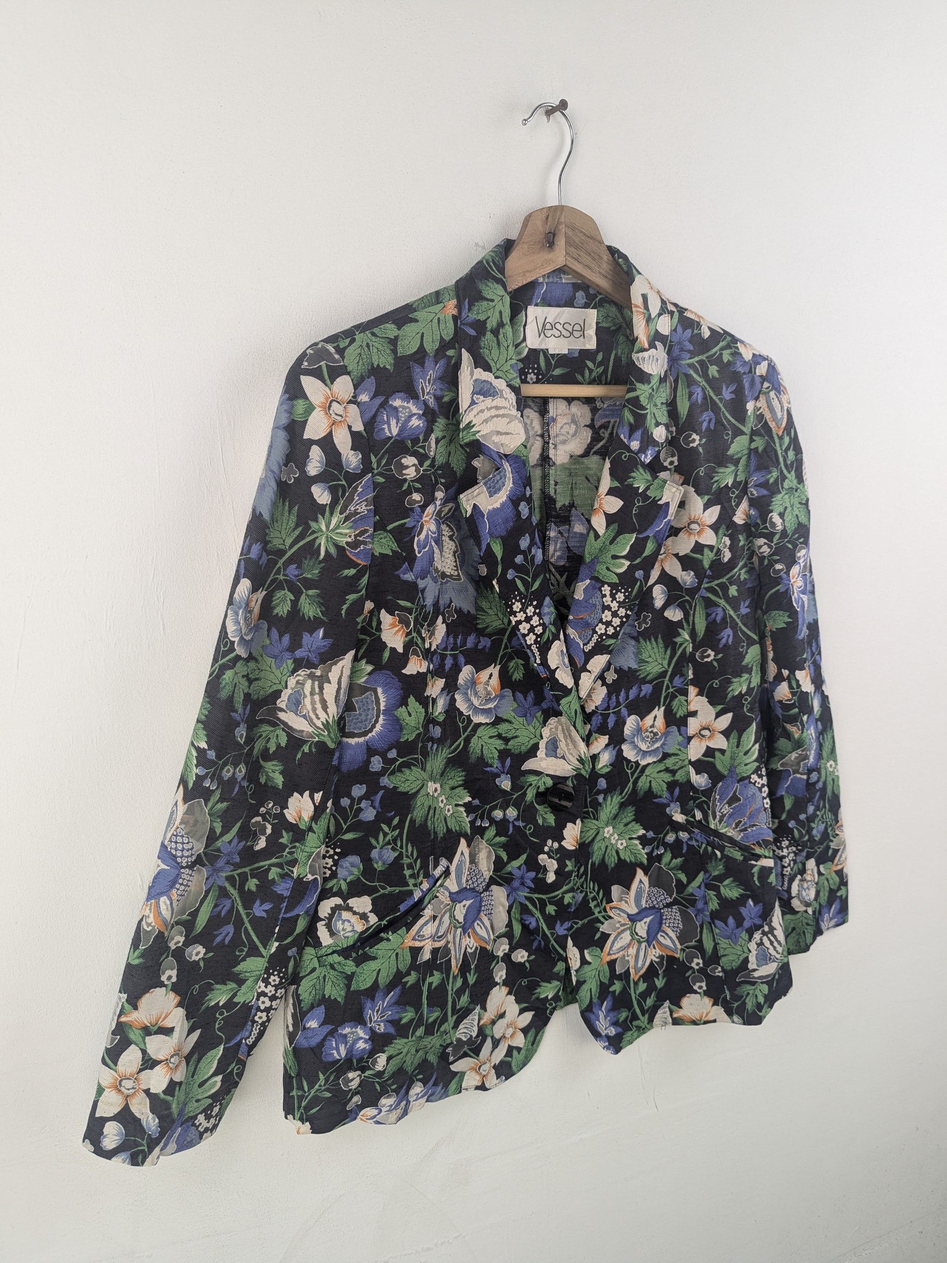 Japanese Brand Vintage Blazer Jacket Floral Motif Transparent Size M / US 6-8 / IT 42-44 - 3 Thumbnail