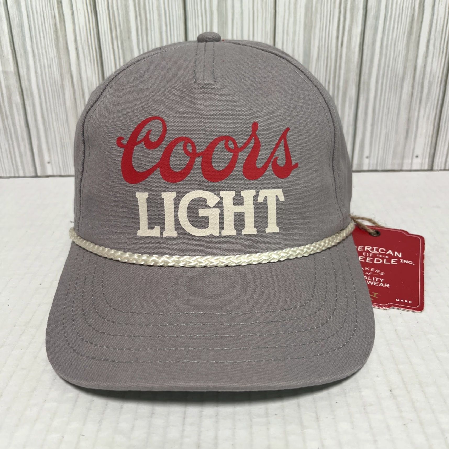 American Needle American Needle Coors Light Beer Hat Cap Snapback Rope Trucker Silver Gray Yarn Knit Adjustable Mens Size ONE SIZE - 2 Thumbnail