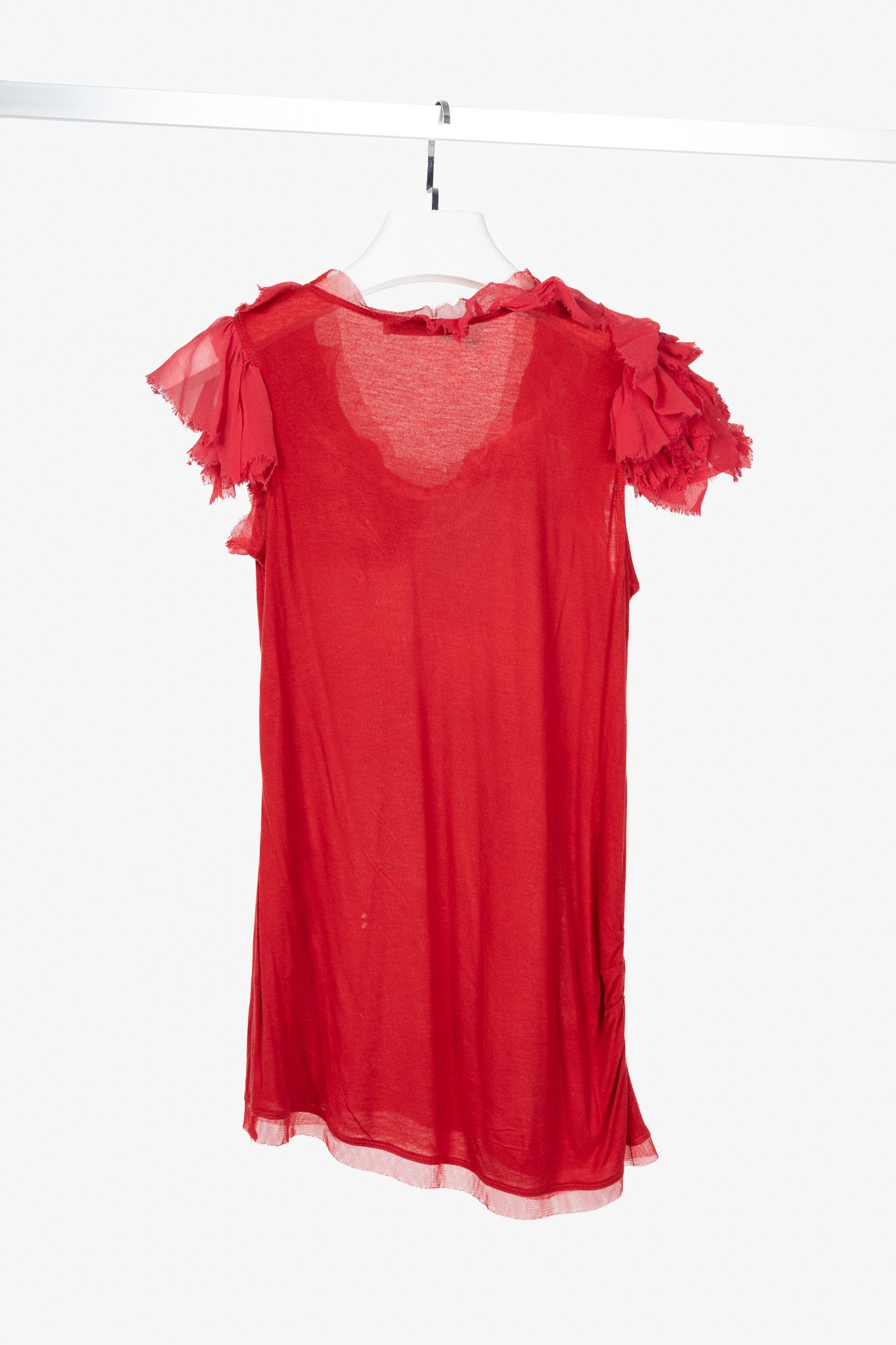 Valentino Valentino T-Shirt Couture Jersey Rosette Flutter-Sleeve Tee Size M / US 6-8 / IT 42-44 - 2 Thumbnail