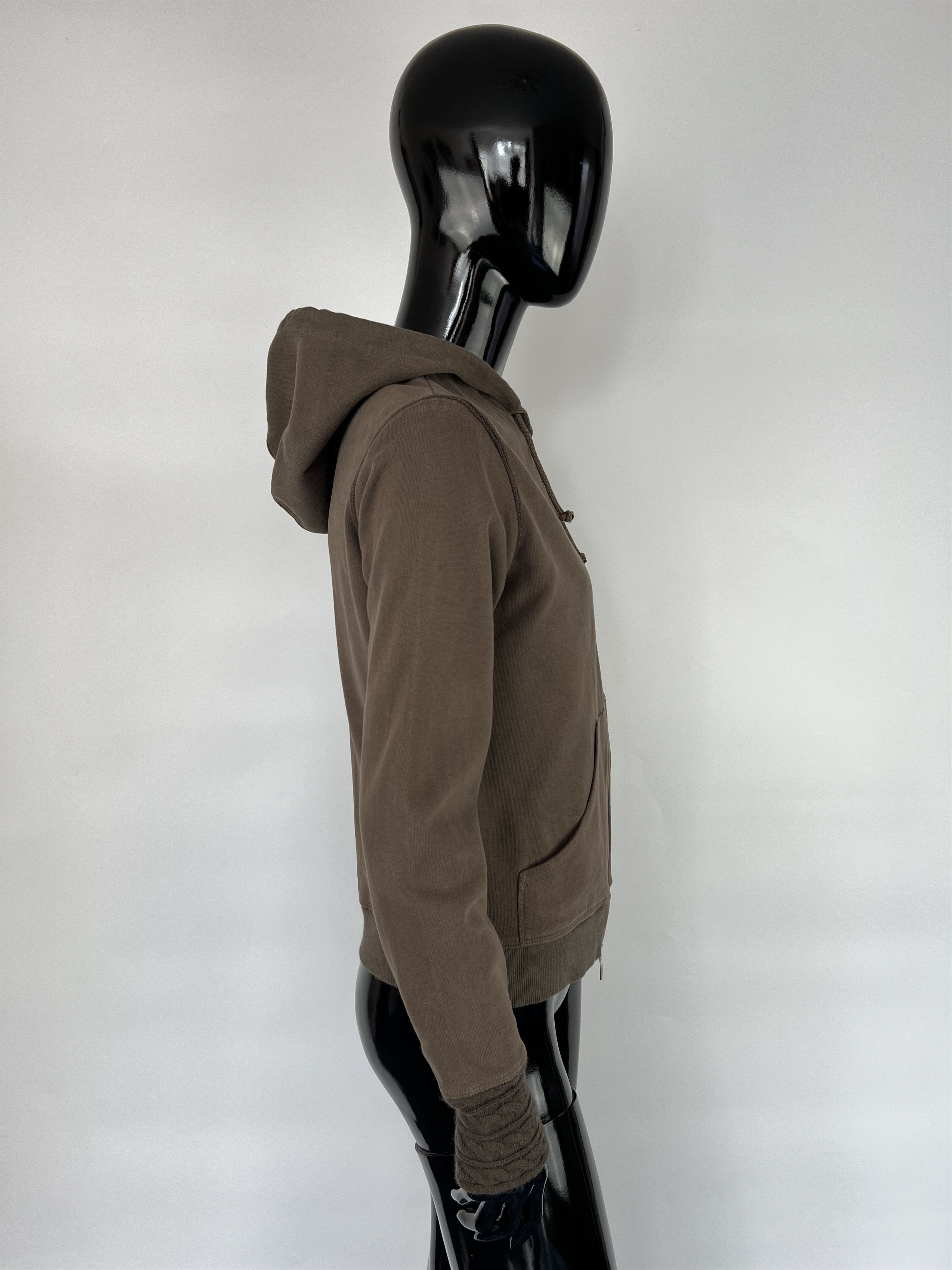 Malo Malo Women's Brown Cotton Cashmere Full Zip Hoodie Size IT42 Size M / US 6-8 / IT 42-44 - 2 Thumbnail