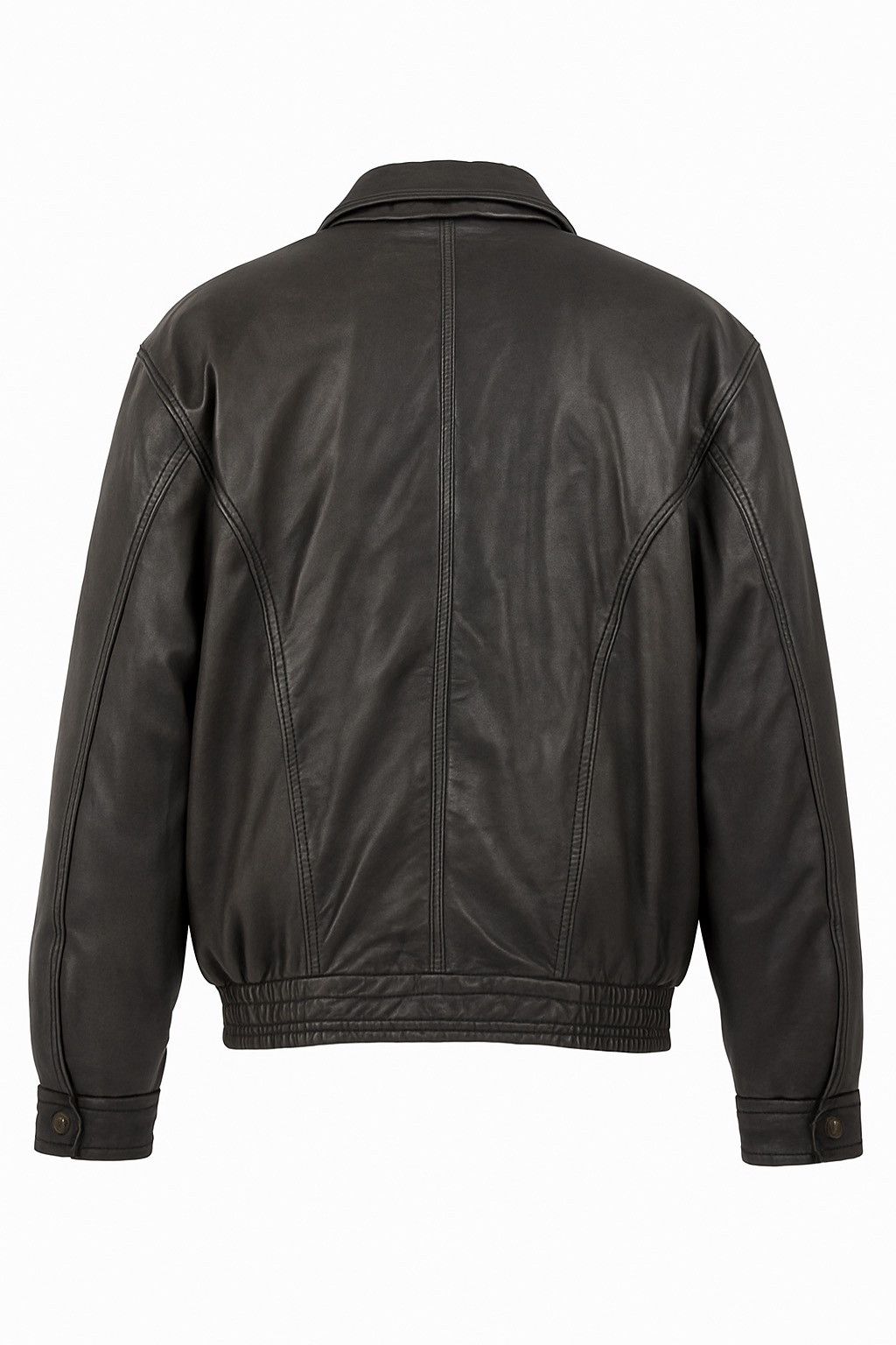Pierre Cardin Vintage Pierre Cardin Paris Black Leather Bomber Jacket Size US M / EU 48-50 / 2 - 2 Thumbnail