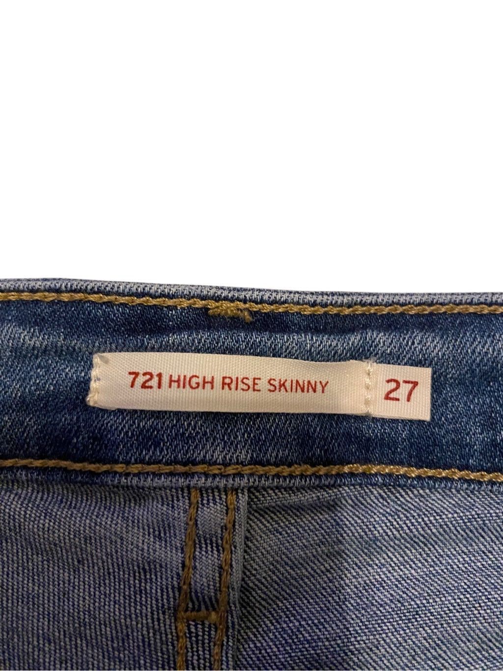 Levi's Levis 721 High Rise Skinny Jeans Fringe Cuff Western Boho Size 27" / US 4 / IT 40 - 5 Thumbnail