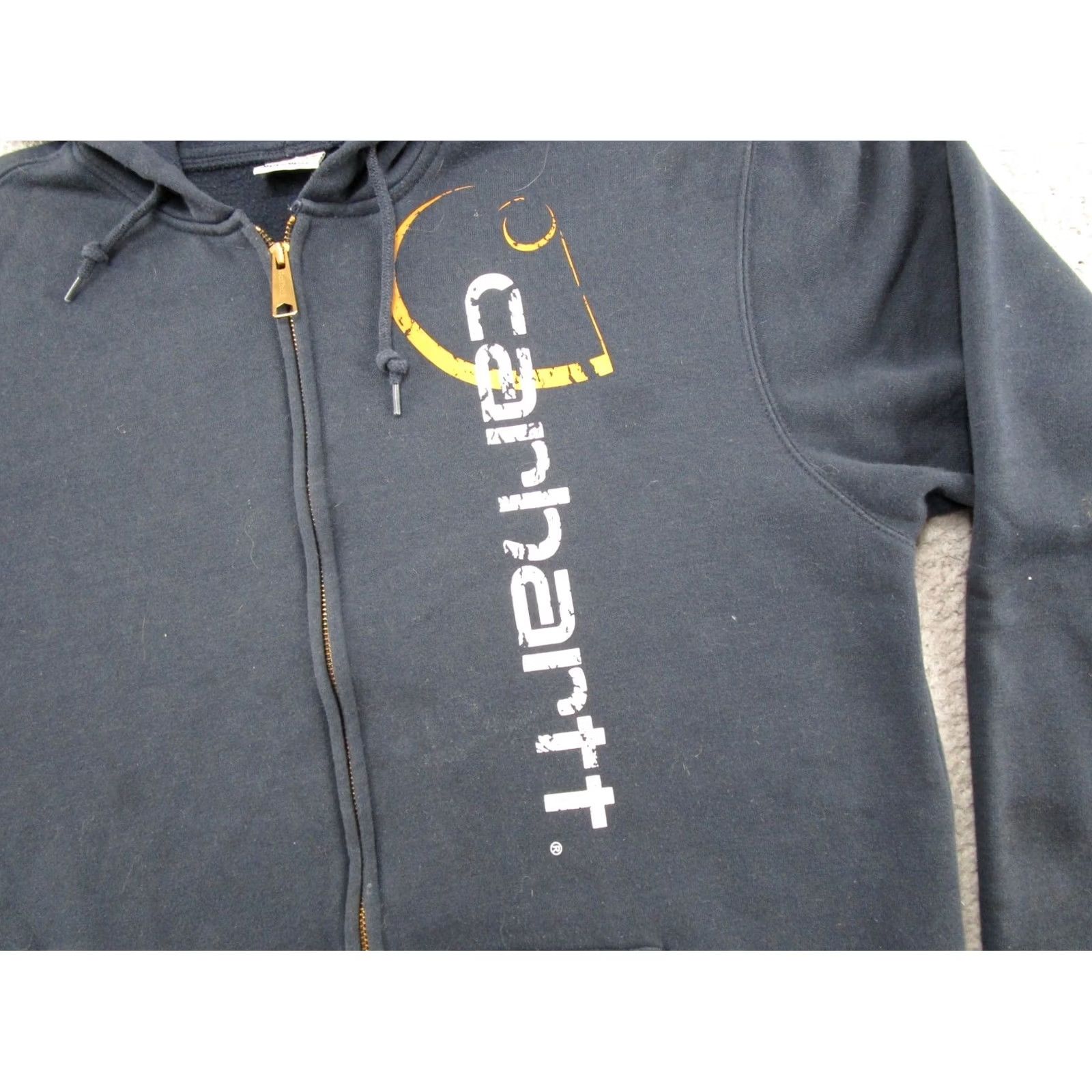 Carhartt VINTAGE Carhartt Full Zip Hoodie Mens M Blue Cotton Fleece Hooded Sweatshirt 90s Sports Style, Read, Regular Fit Size US M / EU 48-50 / 2 - 2 Thumbnail